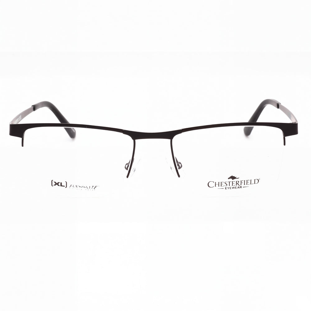 Gafas Chesterfield 113xl para hombre con montura de metal negra y lentes transparentes, lente de 55 mm, puente de 19 mm, varilla de 150 mm