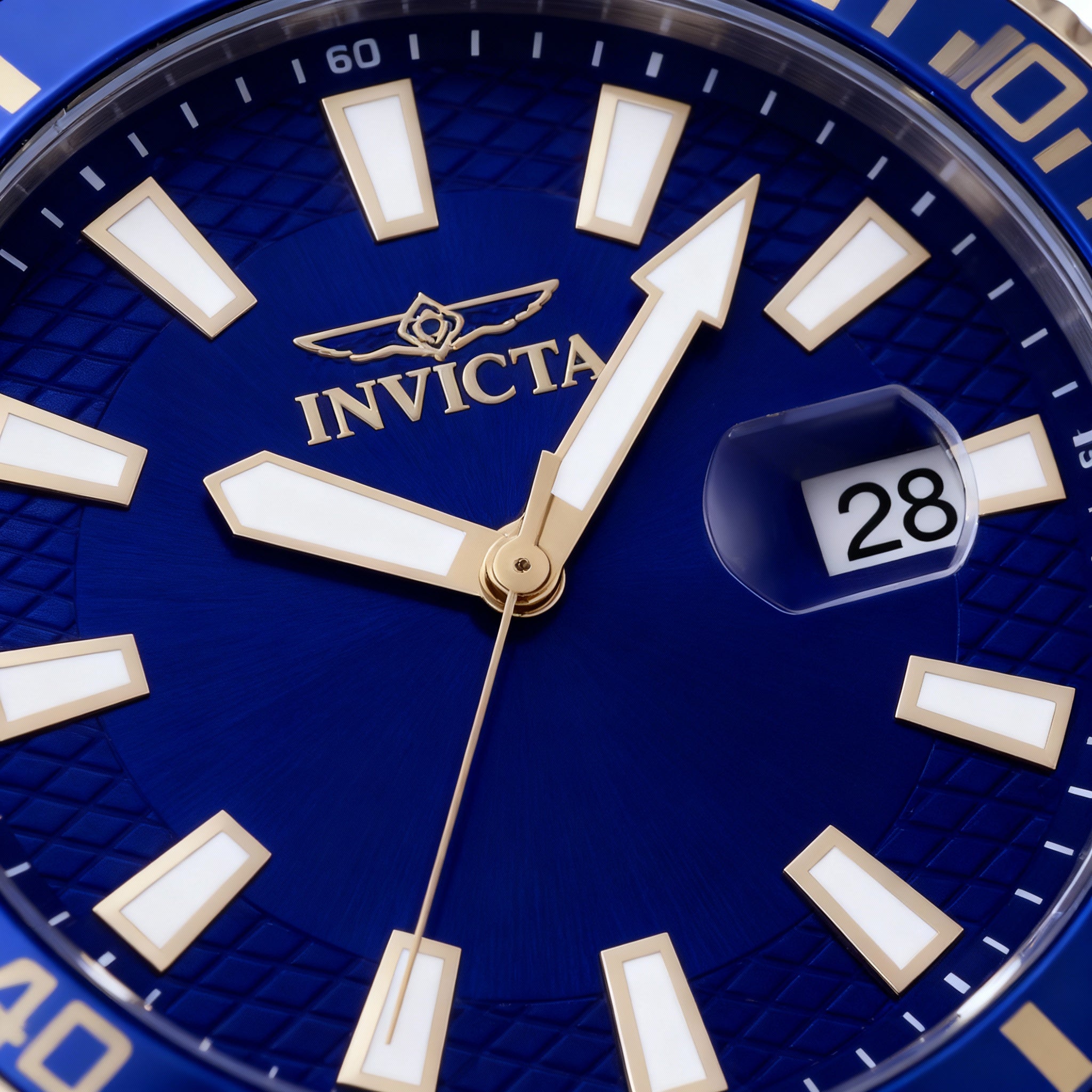 Invicta Pro Diver 46133 Men's Quartz 45mm Silver Stainless Steel Watch with Blue Dial, Silicone Strap, 50m WR, Photo 3