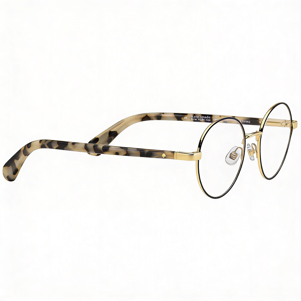 Gafas Kate Spade New York MARCIANN para mujer, montura de plástico en negro y dorado, lentes transparentes personalizables, 49 mm