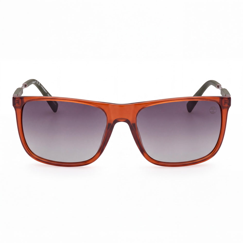 Gafas de sol para hombre Timberland Tb9281@6248r# con montura de plástico marrón oscuro, lentes verdes polarizadas con protección UV, 62 mm
