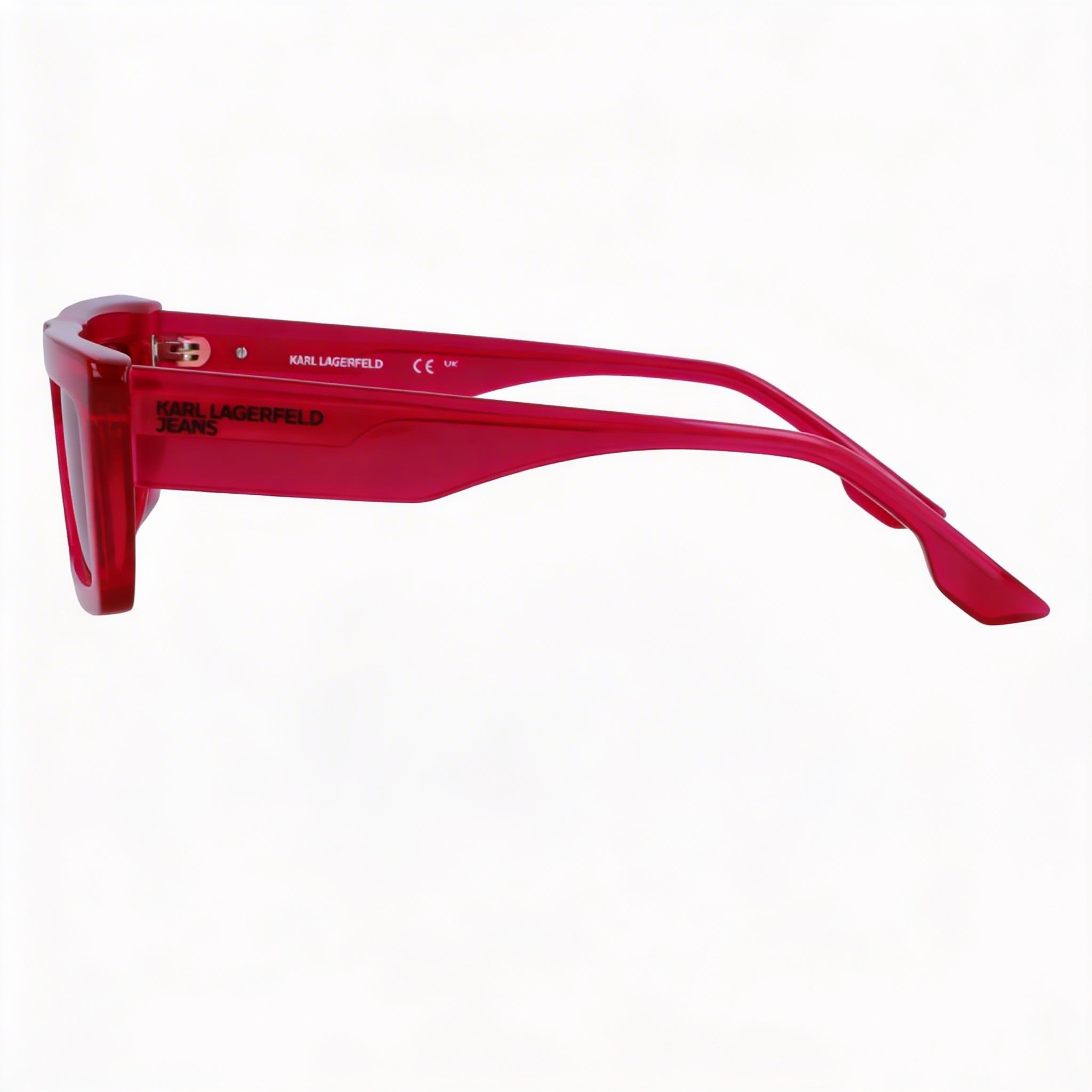 Karl Lagerfeld Klj6147s Unisex Injected Metallic Grey Rectangular Sunglasses 56mm with Fuchsia UV Lenses, Photo 3