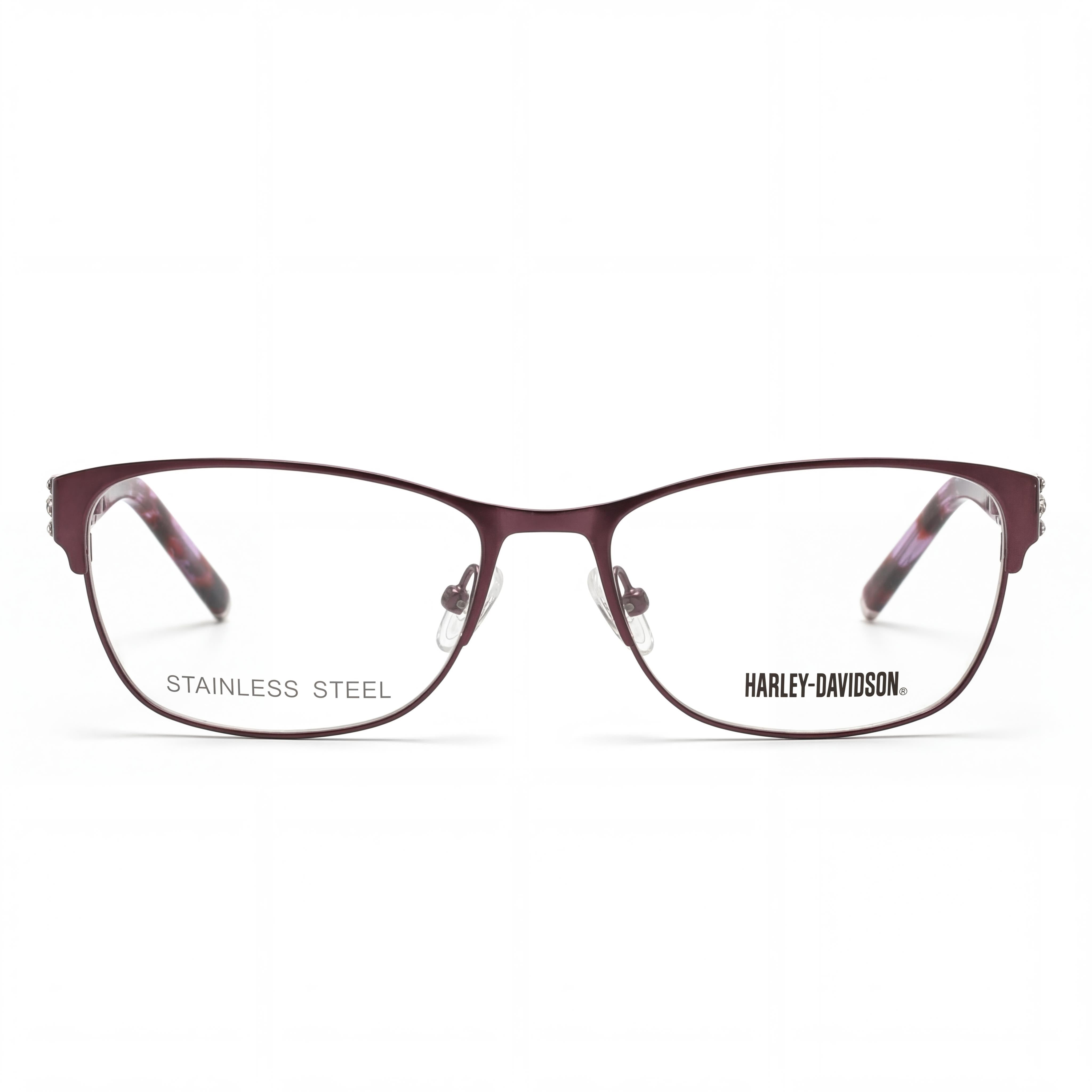 Gafas Harley-Davidson Hd0540 con montura metálica para mujer y lentes de policarbonato, color violeta mate habana 56 mm, Photo 2