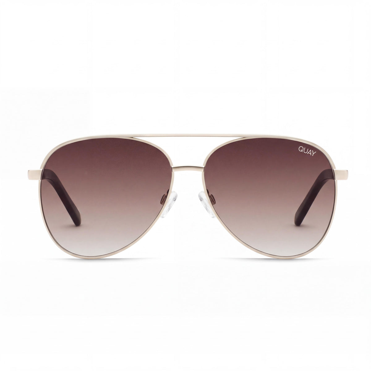 QUAY AUSTRALIA VIVIENNE Unisex Classic Gold Brown Plastic Sunglasses with Brown Gradient Non-Polarized UV Protection Lenses 60mm, Photo 2