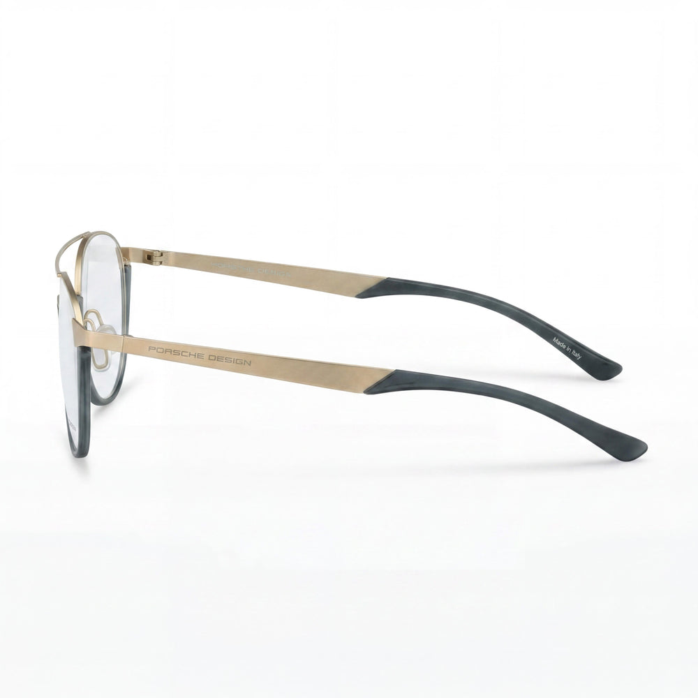 Gafas Ópticas Porsche P8389 Modernas Unisex con Montura Metálica, Dorado Claro Azul, Lente 52mm Puente 18mm Patilla 140mm
