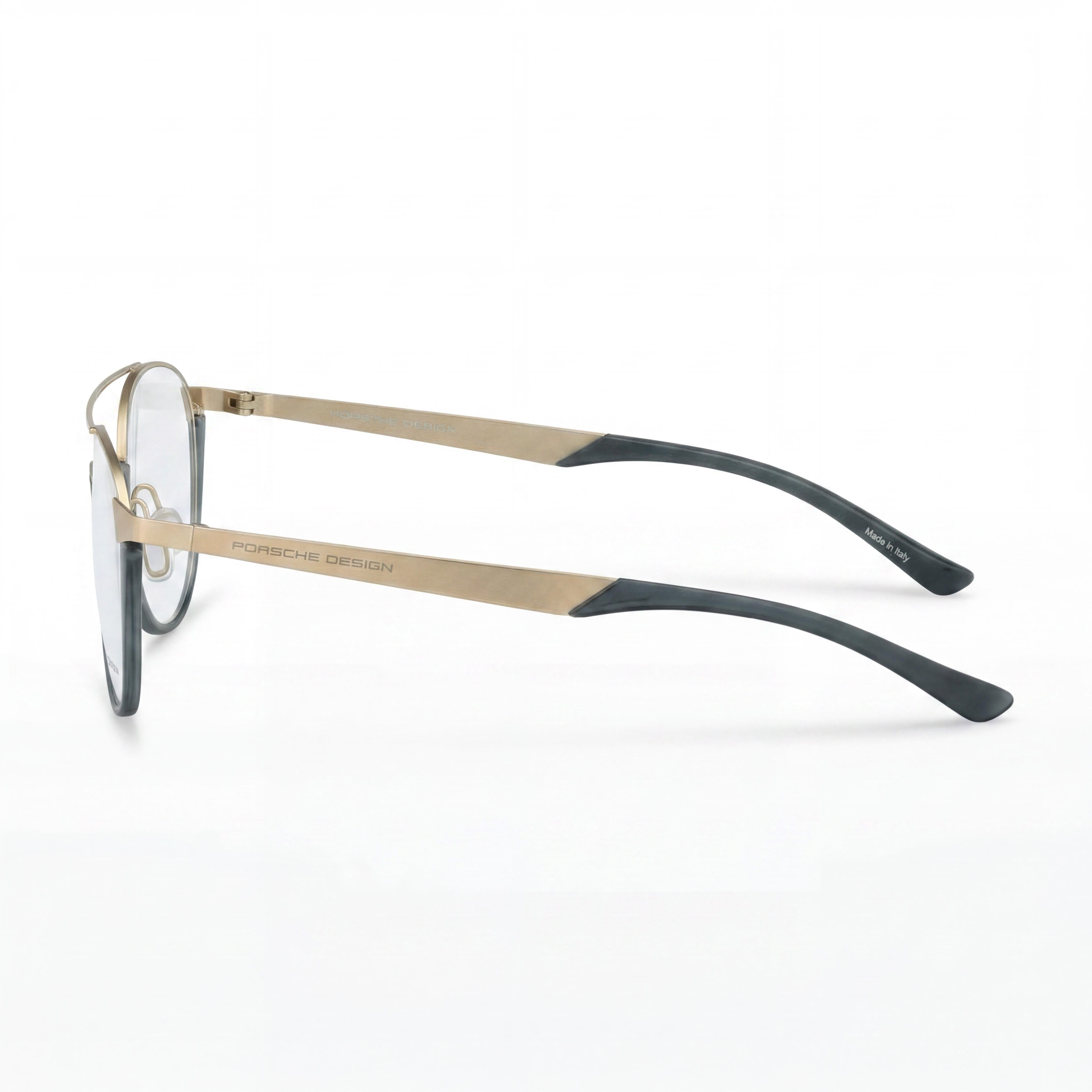 Porsche P8389 Modern Unisex Metal Frame Optical Eyeglasses, Light Gold Blue, Lens 52mm Bridge 18mm Temple 140mm, Photo 3