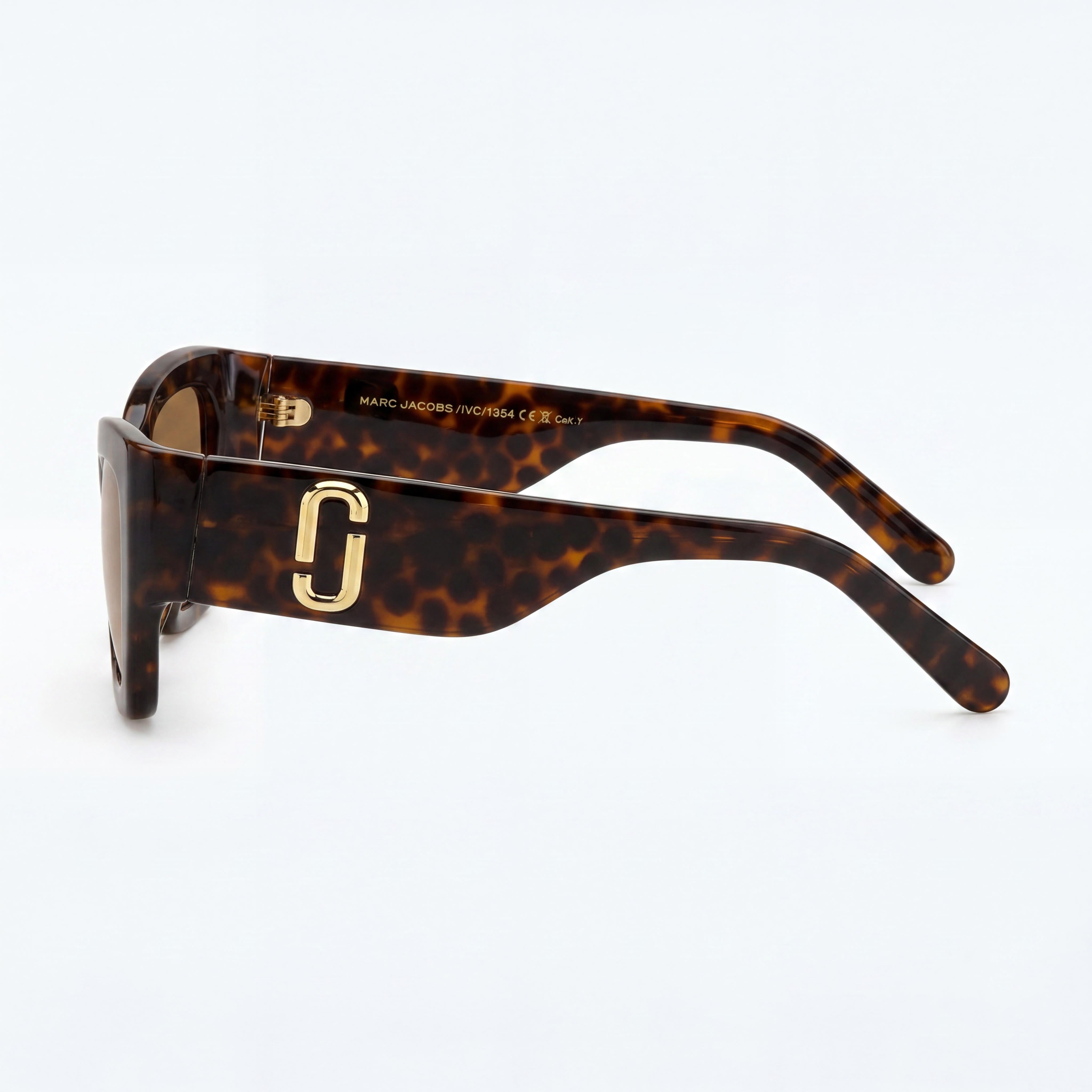 Marc Jacobs Gafas de sol casuales para mujer, montura marrón Habana, lentes Habana, protección 100% UV, 53 mm, Photo 3