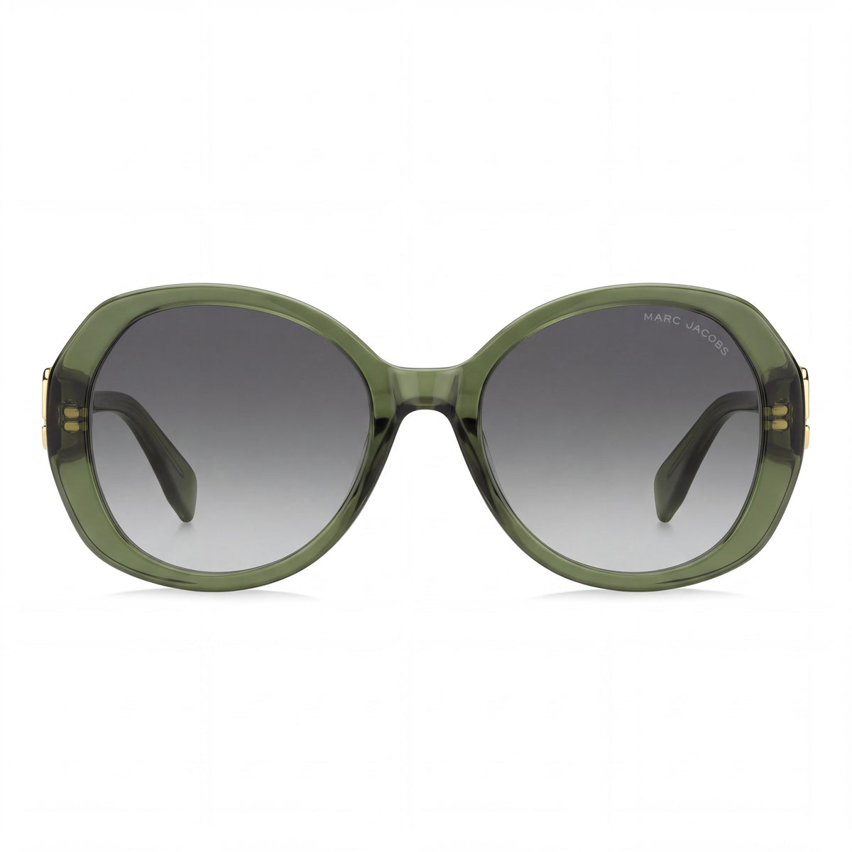 Marc Jacobs 763/S Gafas de sol ovaladas de acetato sin polarización para mujer, montura verde/gris Azure, lentes gris Azure, 55 mm, Photo 2