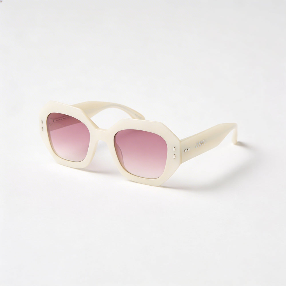 Isabel Marant IM 0173/S Gafas de sol casuales para mujer de acetato blanco nacarado, lentes rosas de doble tono de 52 mm