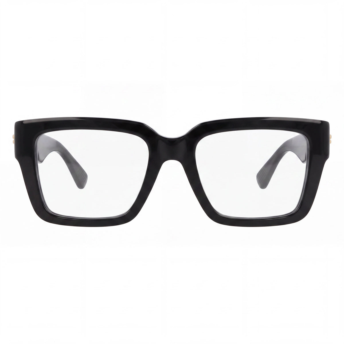 Bottega Veneta Women's Square/Rectangle Black Transparent Plastic Optical Eyeglasses Frame, 51mm Lens Width, Photo 2