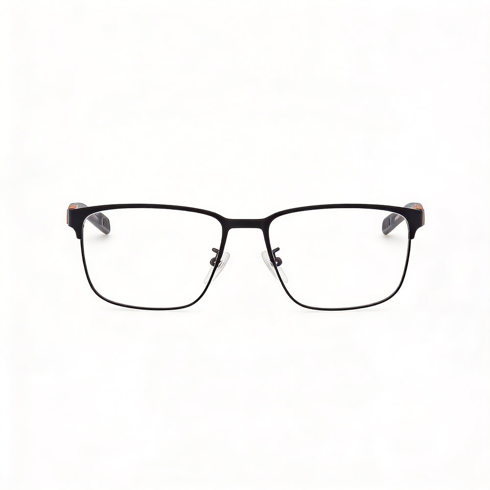 Gafas ópticas Adidas Navigator de metal negro para hombre, listas para lentes de prescripción, ancho de lente 52 mm, ancho de puente 16 mm, longitud de patilla 145 mm
