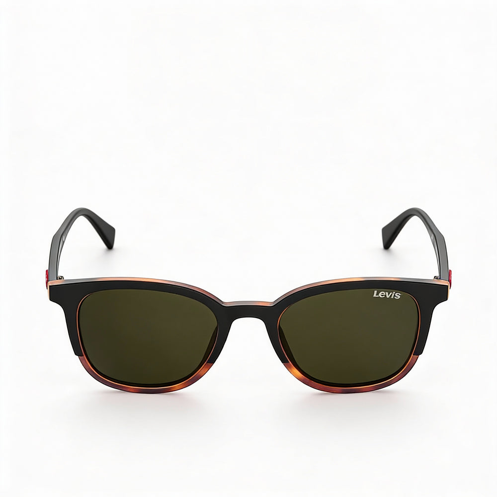 Gafas de sol Levi's Modern para hombre, color negro Havana, de poliamida ecológica y con protección UV, 52-20-145