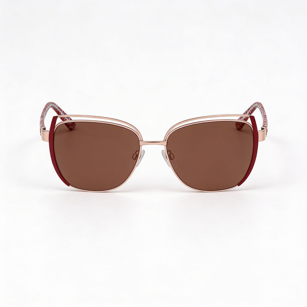 BEBE Classic Women's Rose Gold Acetate Frame Eyewear with Multicolor 57mm Polycarbonate UV Protected Lenses