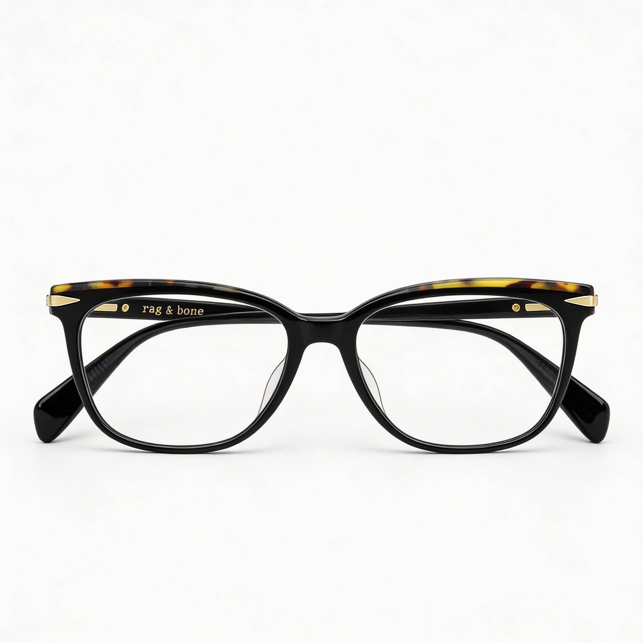 Gafas de sol Rag & Bone Rnb 3024 para mujer con montura de metal negro y lentes de policarbonato transparente, tamaño 53 mm, Photo 3