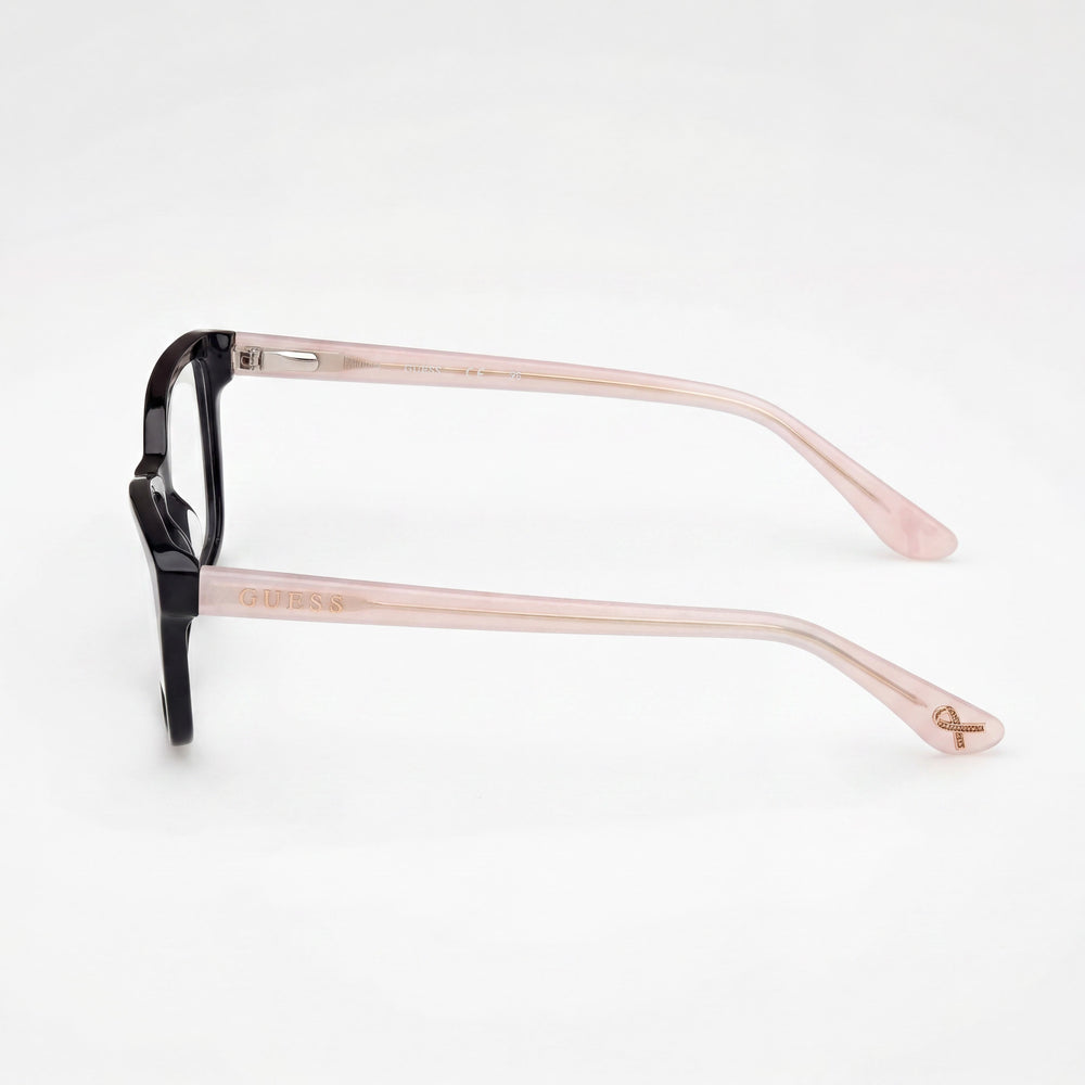GUESS Women's Gu50185 Eyewear with Shiny Black Pink Pearl Plastic Frame, 53mm Lens Width