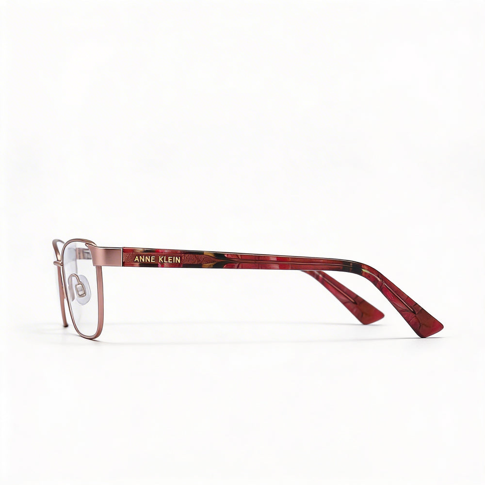 Gafas Anne Klein Classic para hombre con montura de acetato en oro rosa y lentes de policarbonato multicolor (53-15-140 mm)