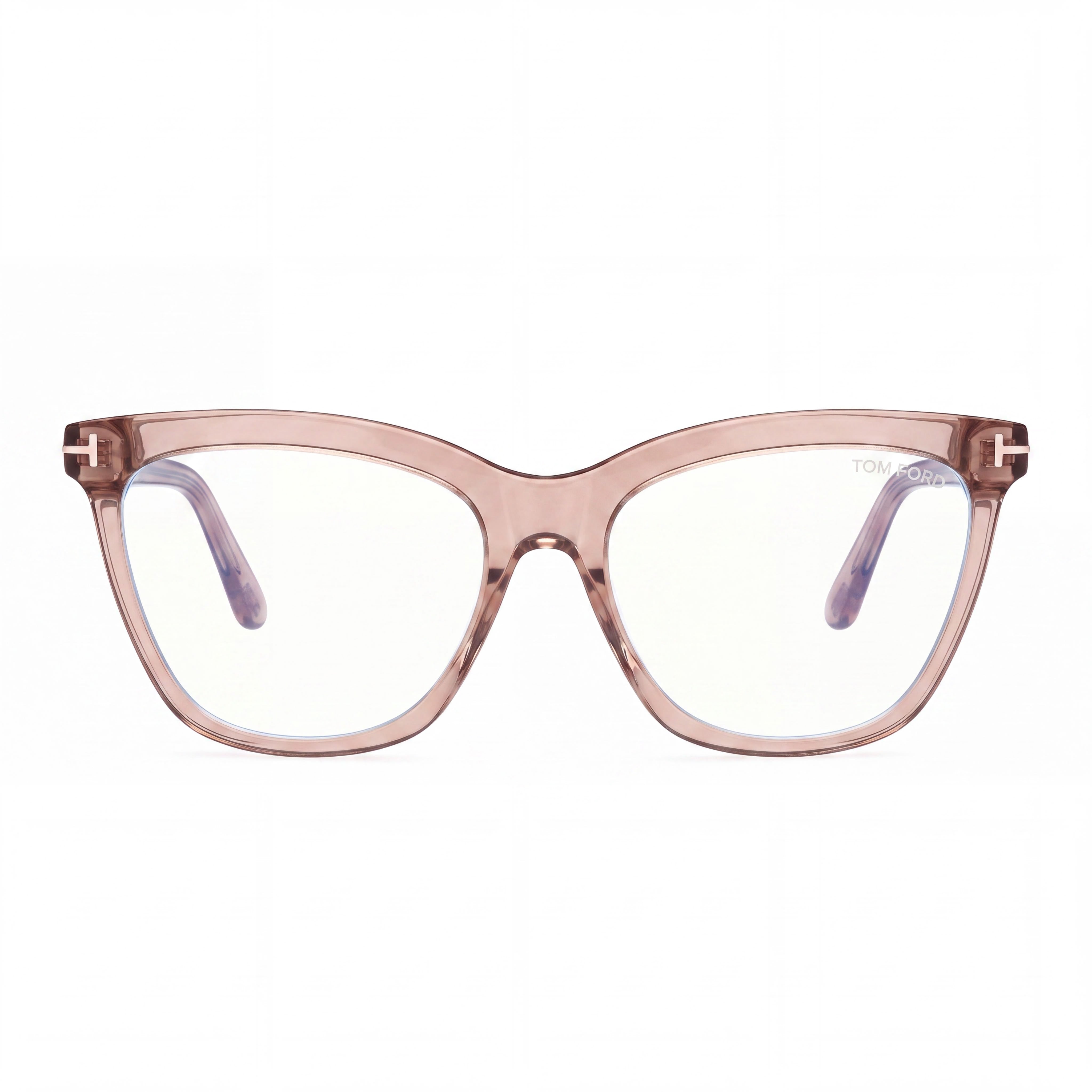Gafas Tom Ford Ft6042-b unisex, montura marrón claro brillante, lentes de policarbonato negras, 54-16-140, Photo 2