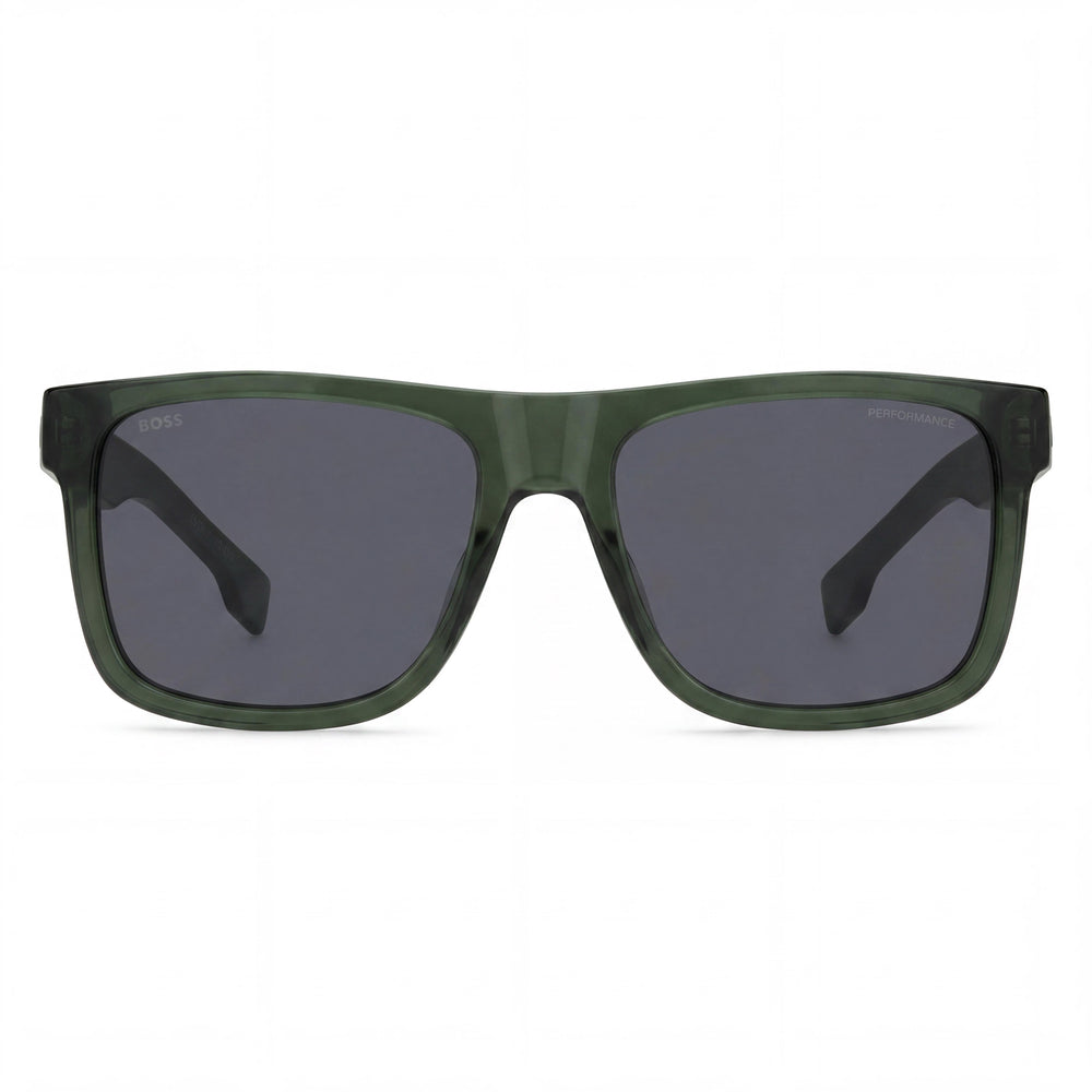 Hugo Boss Boss 1647/S Men's Green Eco Cellulose Frame Grey Lens Sunglasses, 100% UV Protection, 55-18-145mm