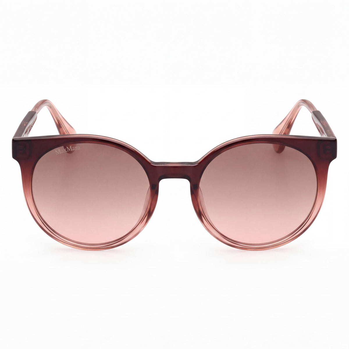 Max & Co. MO0012 Women's Round Full Rim Plastic Sunglasses, Dark Brown Frame, Gradient Brown Lenses, 53mm, Photo 2