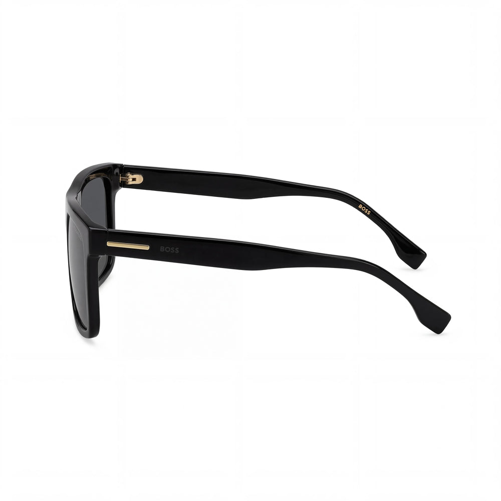 Hugo Boss 1440/S Unisex Square Acetate Black Grey Frame Gray Gradient Polarized UV Protection Sunglasses 59-17-150