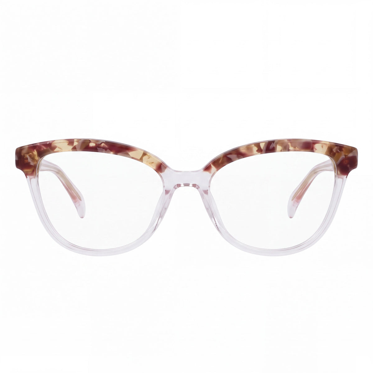 Montura óptica cuadrada para mujer TOUS de acetato de celulosa rosa transparente de 53 mm, lista para graduar, con lentes de demostración transparentes, Photo 2