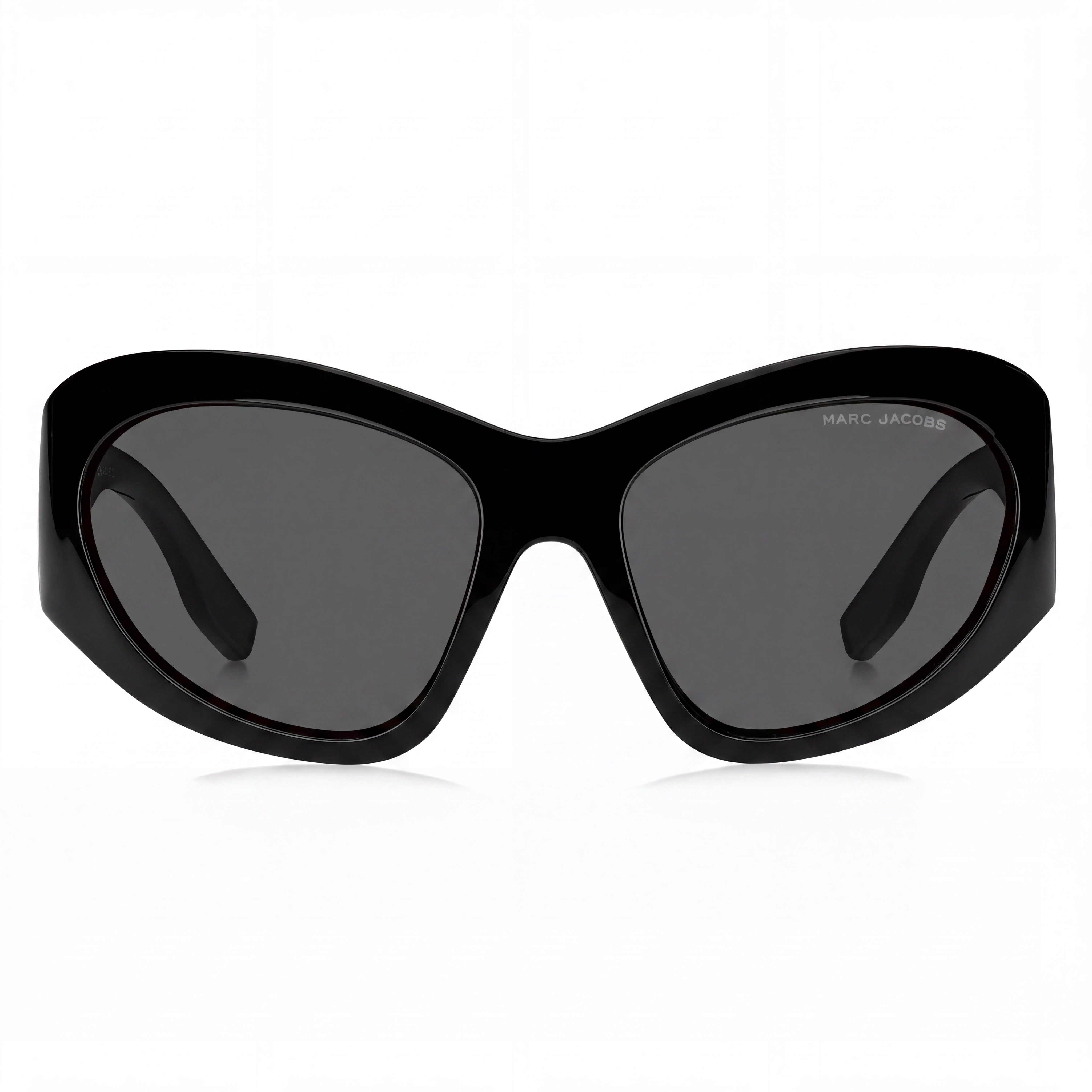 Marc Jacobs Gafas de sol informales para mujer, montura de poliamida negra y gris con lentes de policarbonato no polarizadas negras 62-18-120mm, Photo 2