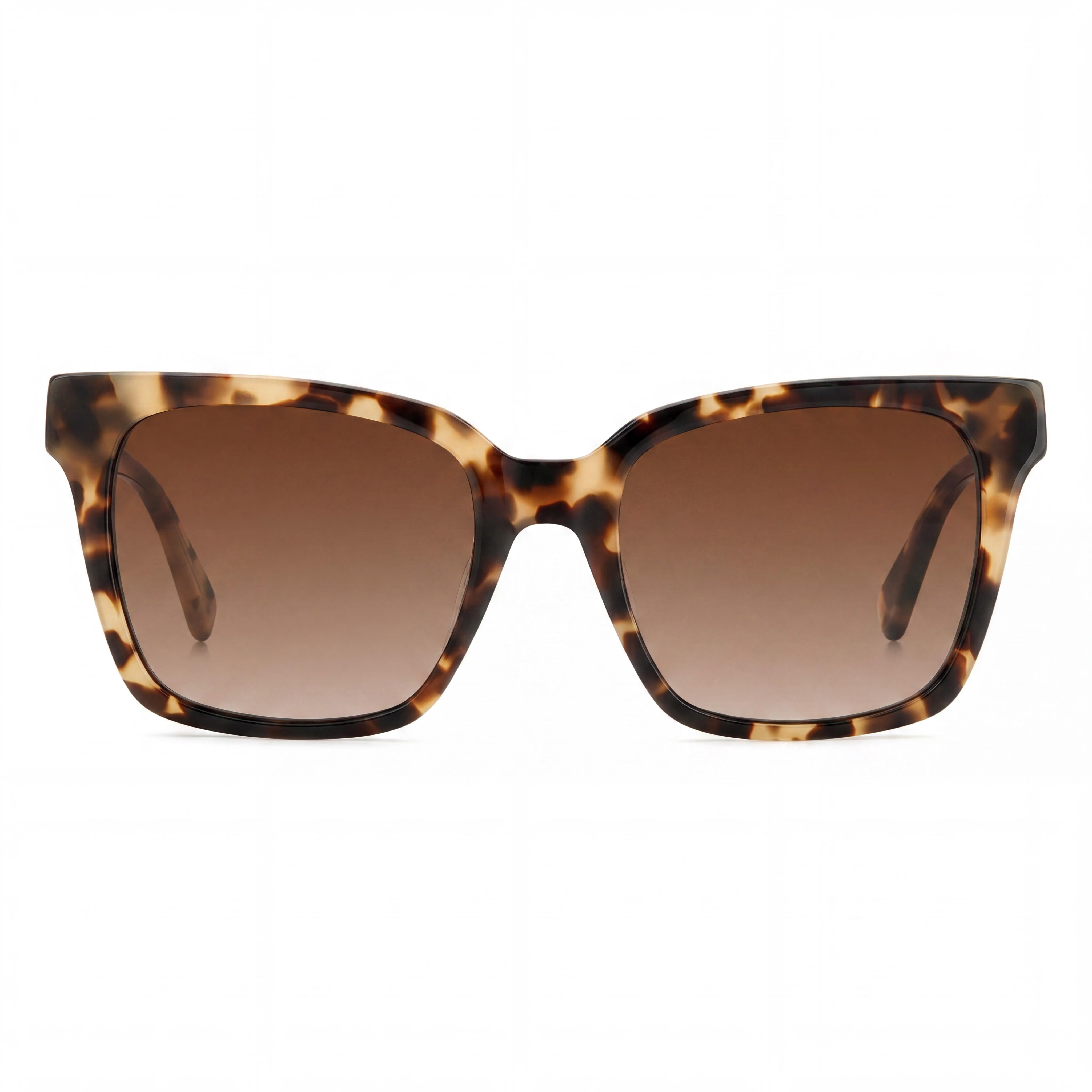 kate spade new york HARLOW/G/S Women's Square Polarized Acetate Sunglasses 55mm Light Havana Frame Brown Shaded Lens, Photo 2