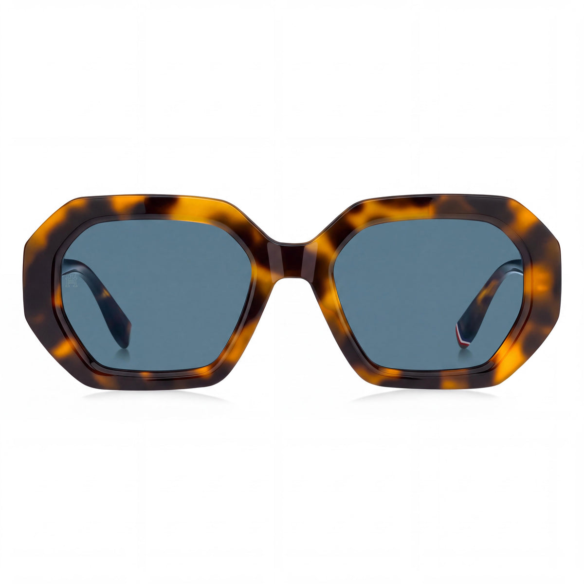 Tommy Hilfiger Gafas de Sol Casual de Acetato para Mujer Amarillas Havana con Montura Azul y Lentes Amarillas con Protección UV de 52mm, Photo 2