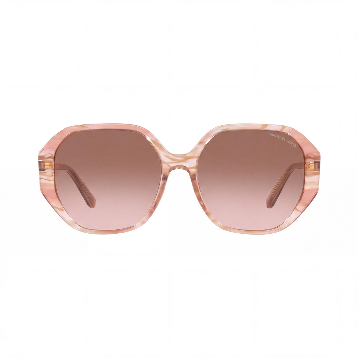 Gafas de sol redondas para mujer Michael Kors MK2138U de acetato, color rosa transparente con degradado marrón, protección UV, 57 mm, Photo 2