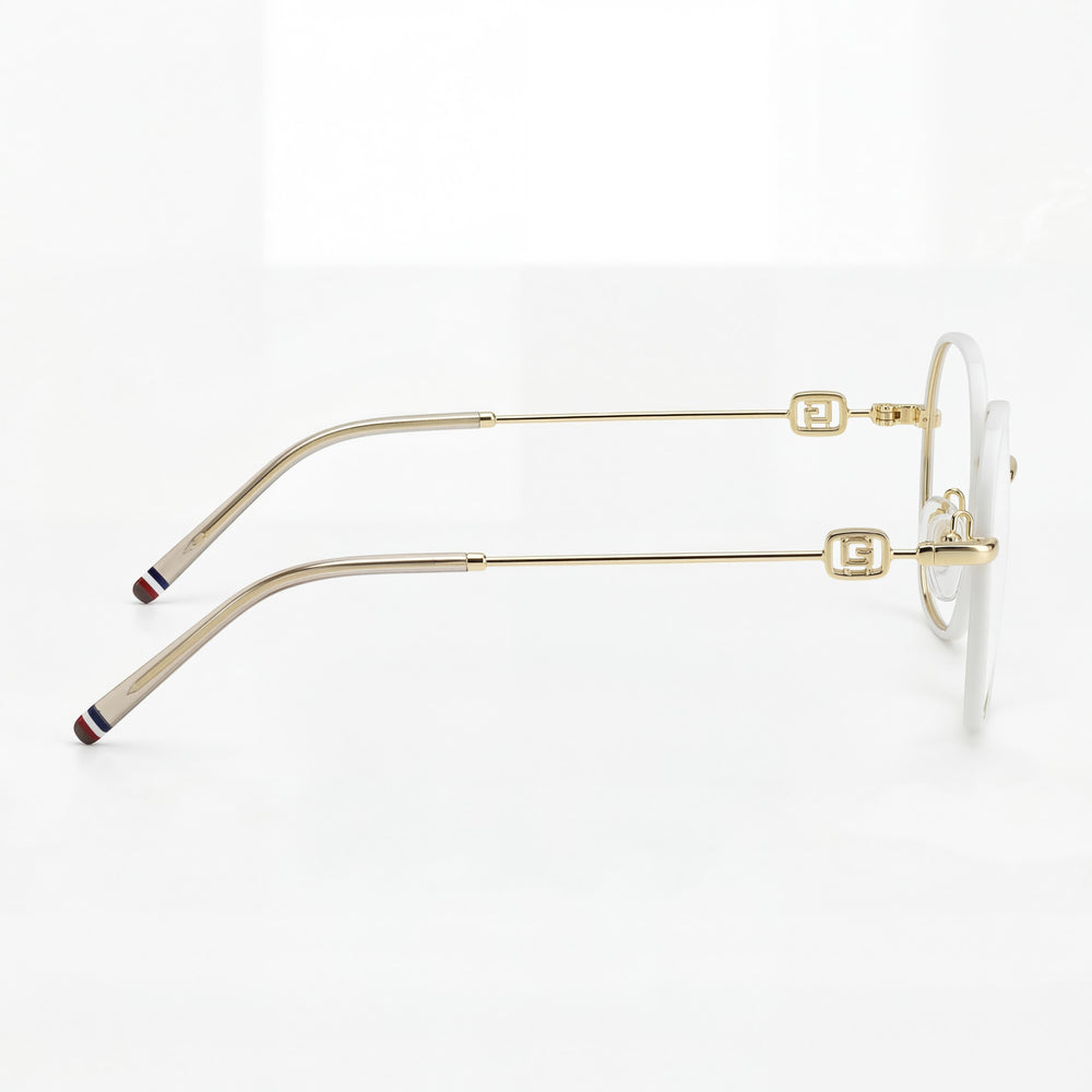 Tommy Hilfiger Modern Women's Gold Ivory Metal Frame Non-Polarised Optical Glasses with 50mm Lens
