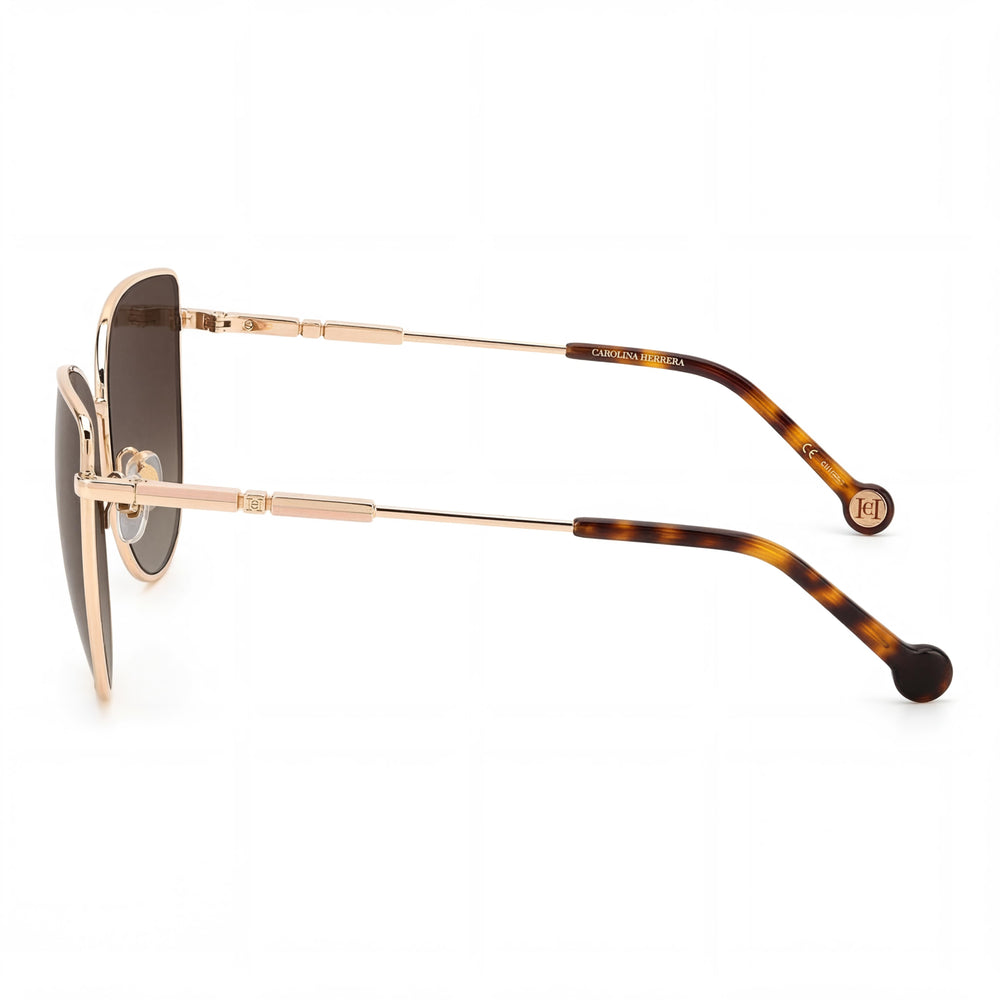 Carolina Herrera HER 0138/S Gafas de sol casuales para mujer con armazón dorado cobrizo sombreado, lentes marrones sombreadas y protección UV de 59 mm