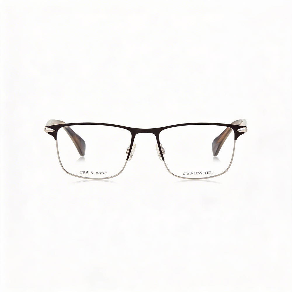 Rag & Bone Rnb7046 Men's Casual Steel Frame Black Greyhorn Polycarbonate Lens Sunglasses 53mm