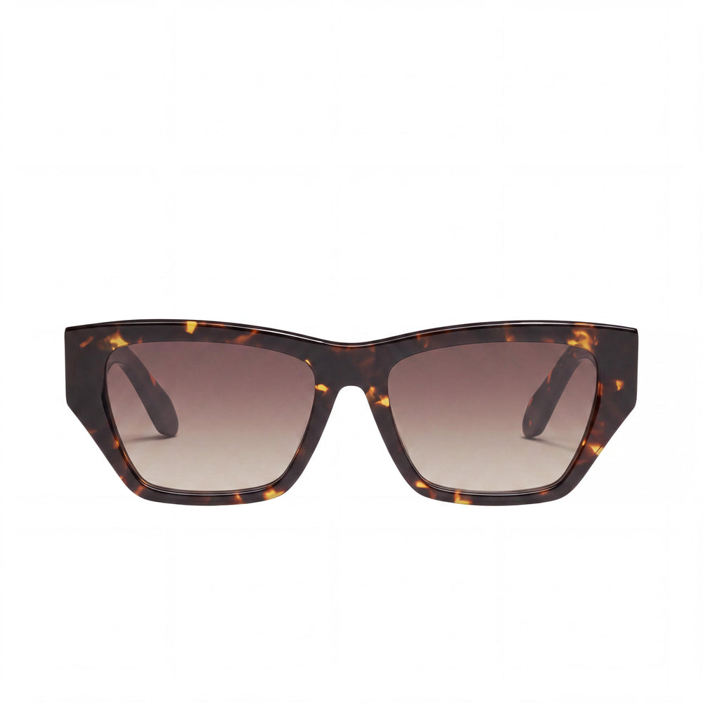 GAFAS DE SOL QUAY AUSTRALIA Modernas Unisex Acetato Protección UV Montura Tortuga Amarilla Marrón Lente Marrón 54.5mm