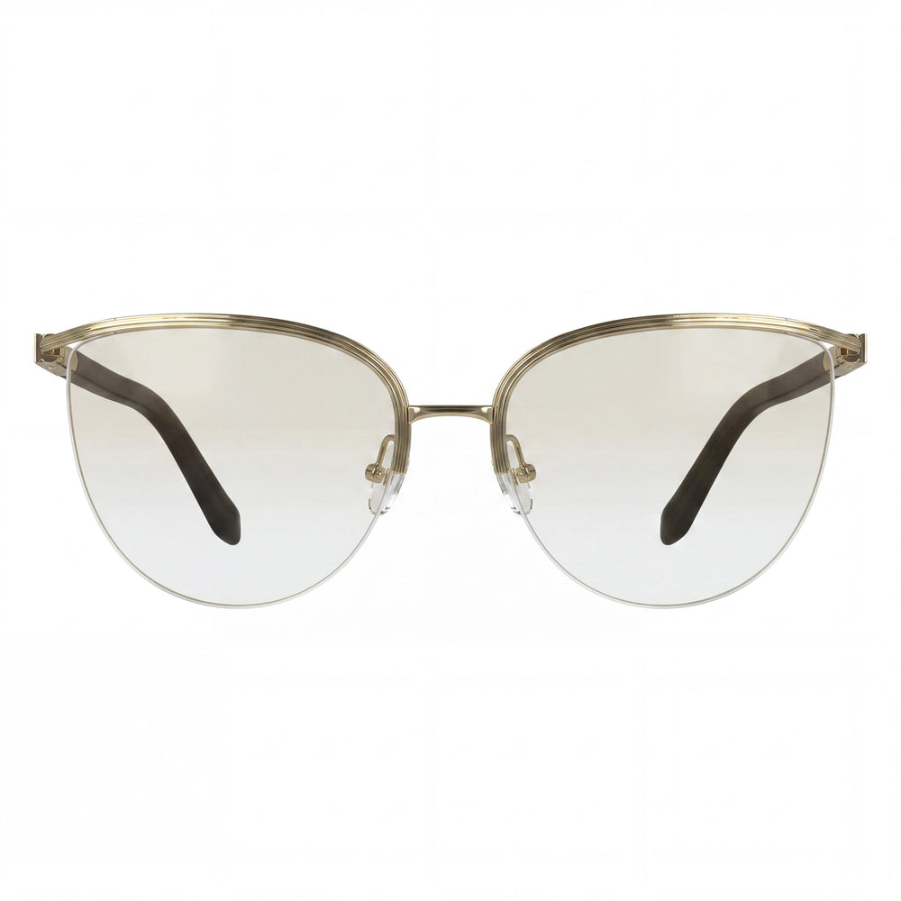 Gafas de sol polarizadas unisex modernas Salvatore Ferragamo, montura de metal dorado, lentes de policarbonato, ancho de lente de 56 mm
