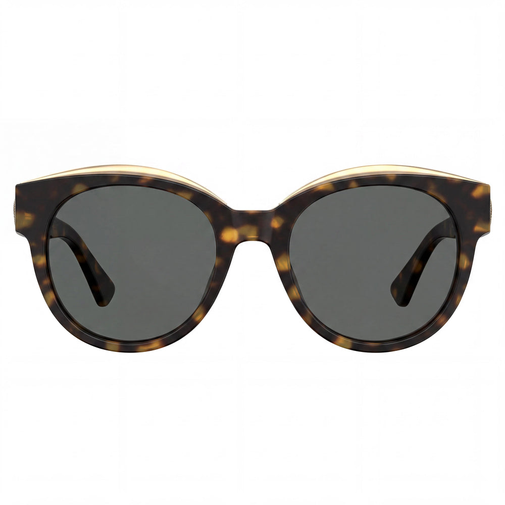 Gafas de sol Moschino Mos 33/S para mujer, montura de metal color Havana oscuro, gris y azul, sin polarizar, con protección UV, 52 mm