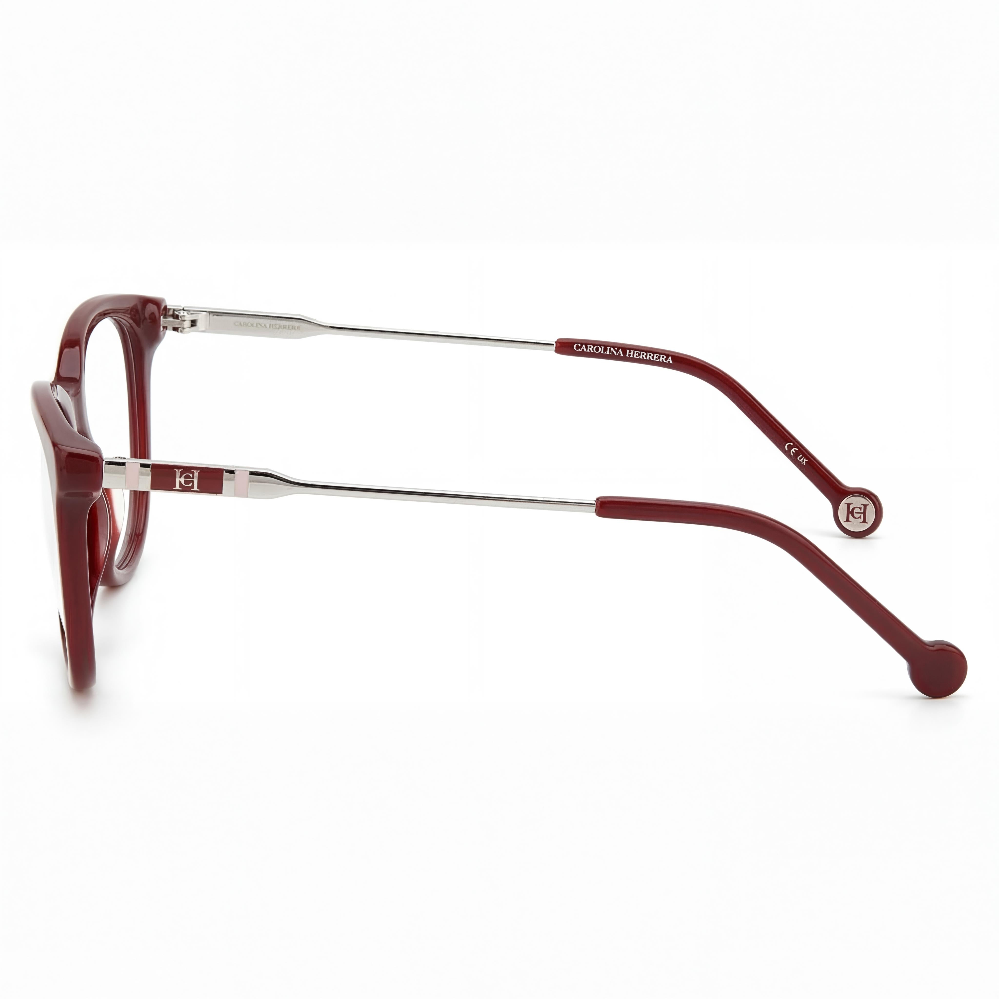 Gafas Carolina Herrera para mujer, modernas, de acetato color burdeos, sin graduación, de 53 mm, Photo 2