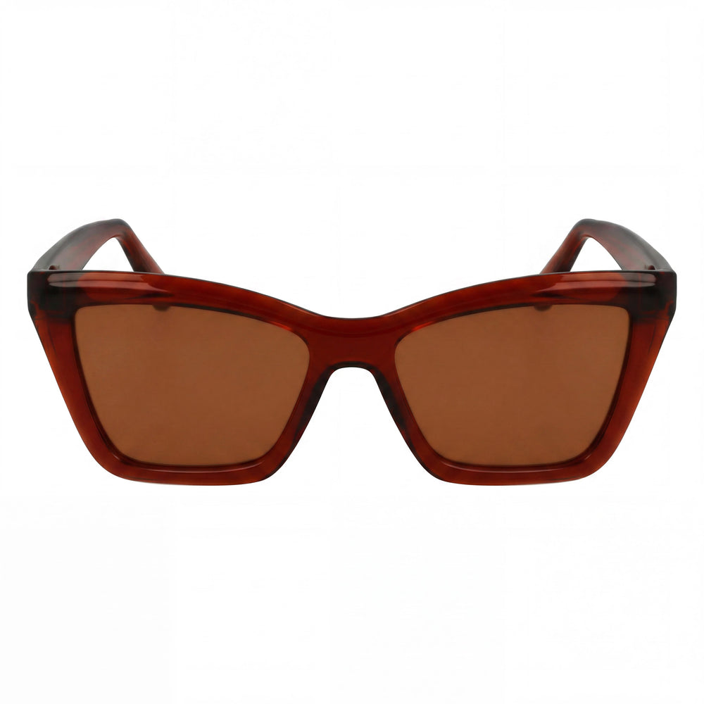 Gafas de sol de acetato Ferragamo Sf2039se transparentes en color óxido UV 400 para mujer con lentes de color ladrillo macizo de 53 mm