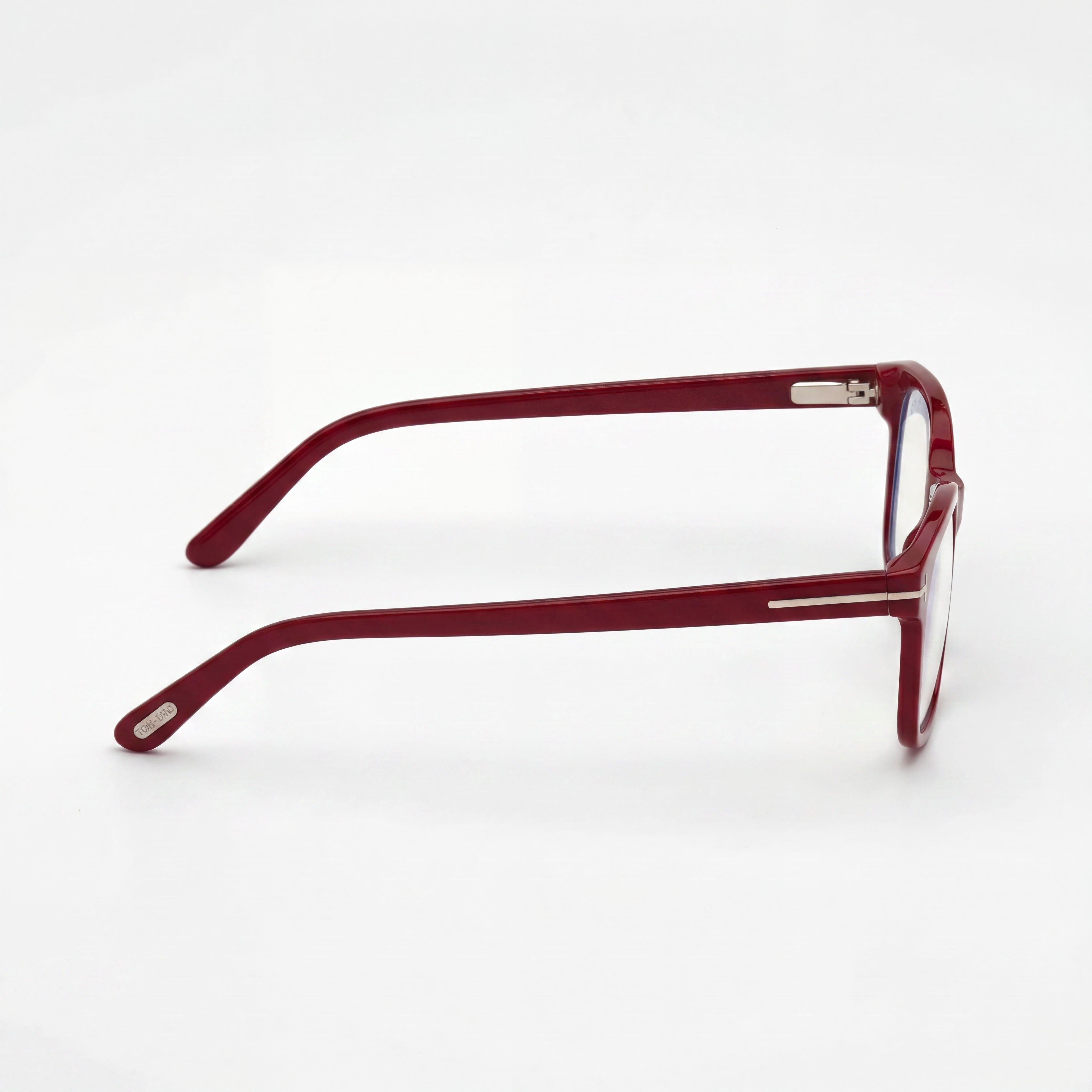 Tom Ford Ft5713-b Women's Shiny Clear Pink Plastic Frame Eyeglasses with Blue Block Lenses 53mm, Photo 3