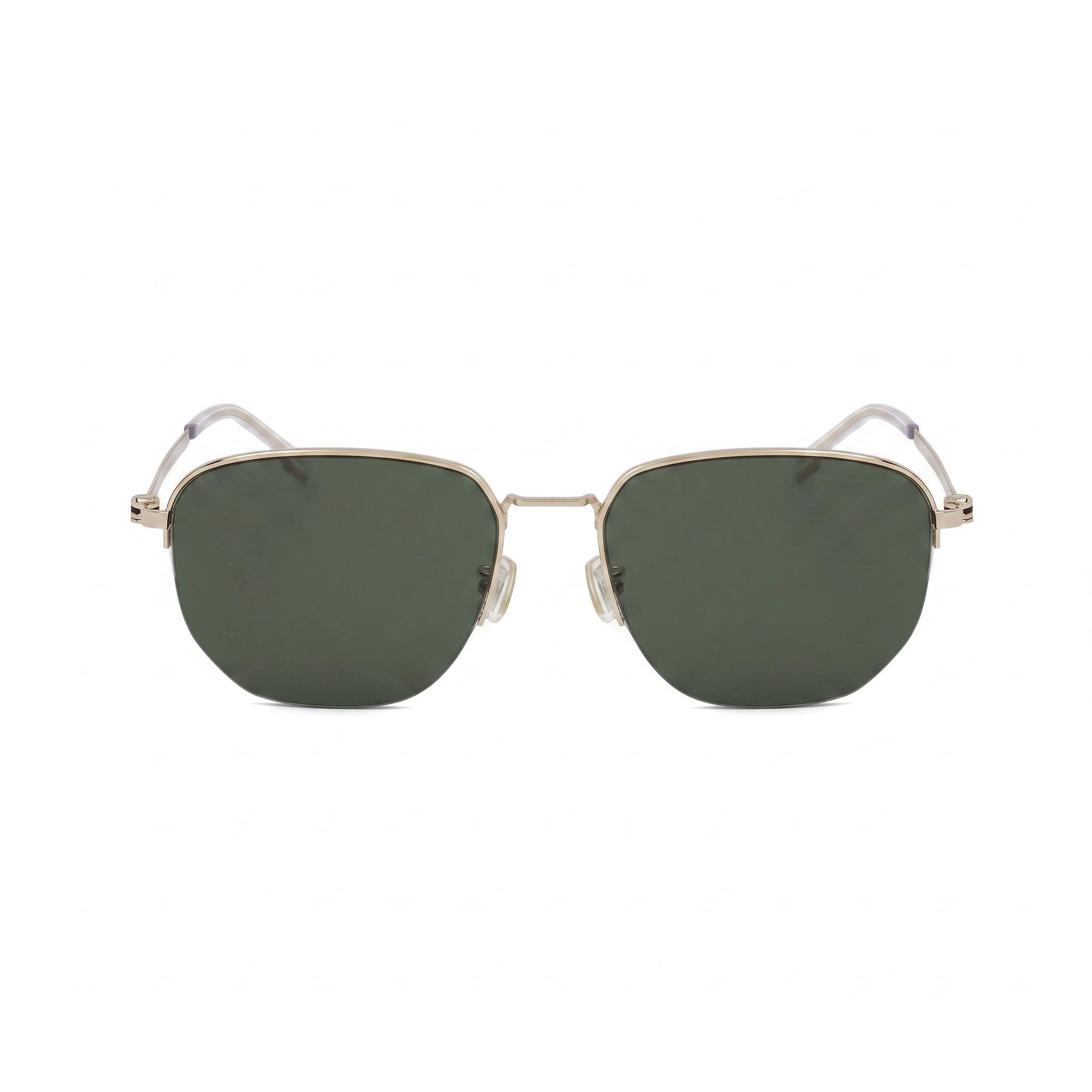 Gafas de sol unisex clásicas Hugo Boss de acero inoxidable dorado con montura verde y lentes verdes no polarizadas con protección UV de 57 mm, Photo 2