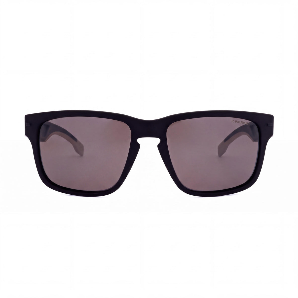 Gafas de sol Hugo Boss contemporáneas unisex de poliamida negra mate y beige, lentes marrones con protección UV, 57 mm, Photo 2