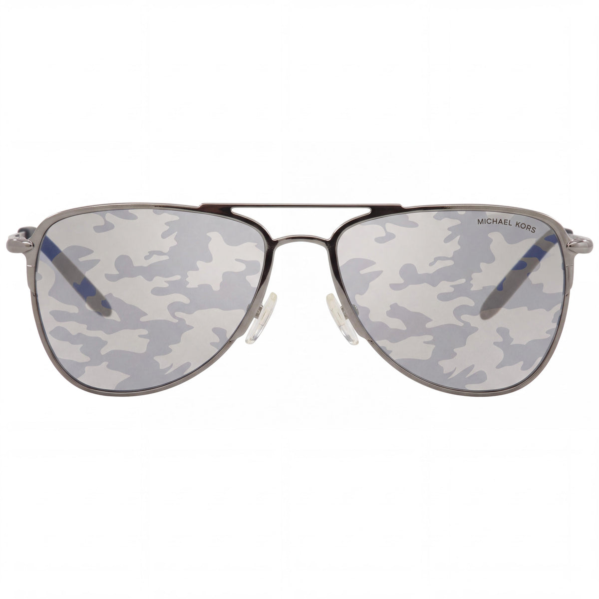 Michael Kors MK1049-1232-F-59 Women's Gunmetal Metal UV Protected Non-Polarized Silver Navy Leopard Print Mirror 59mm, Photo 2