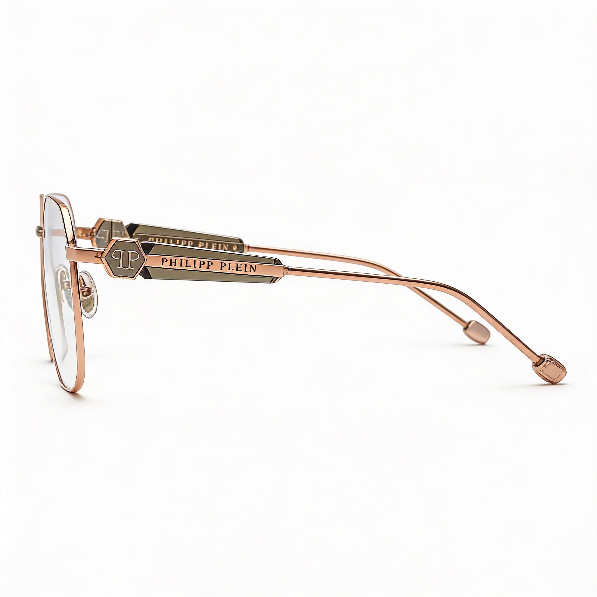 Philipp Plein Vpp126s Women's Stainless Steel Eyeglasses Shiny Copper Gold with Coloured Parts 57-16-140, Photo 3