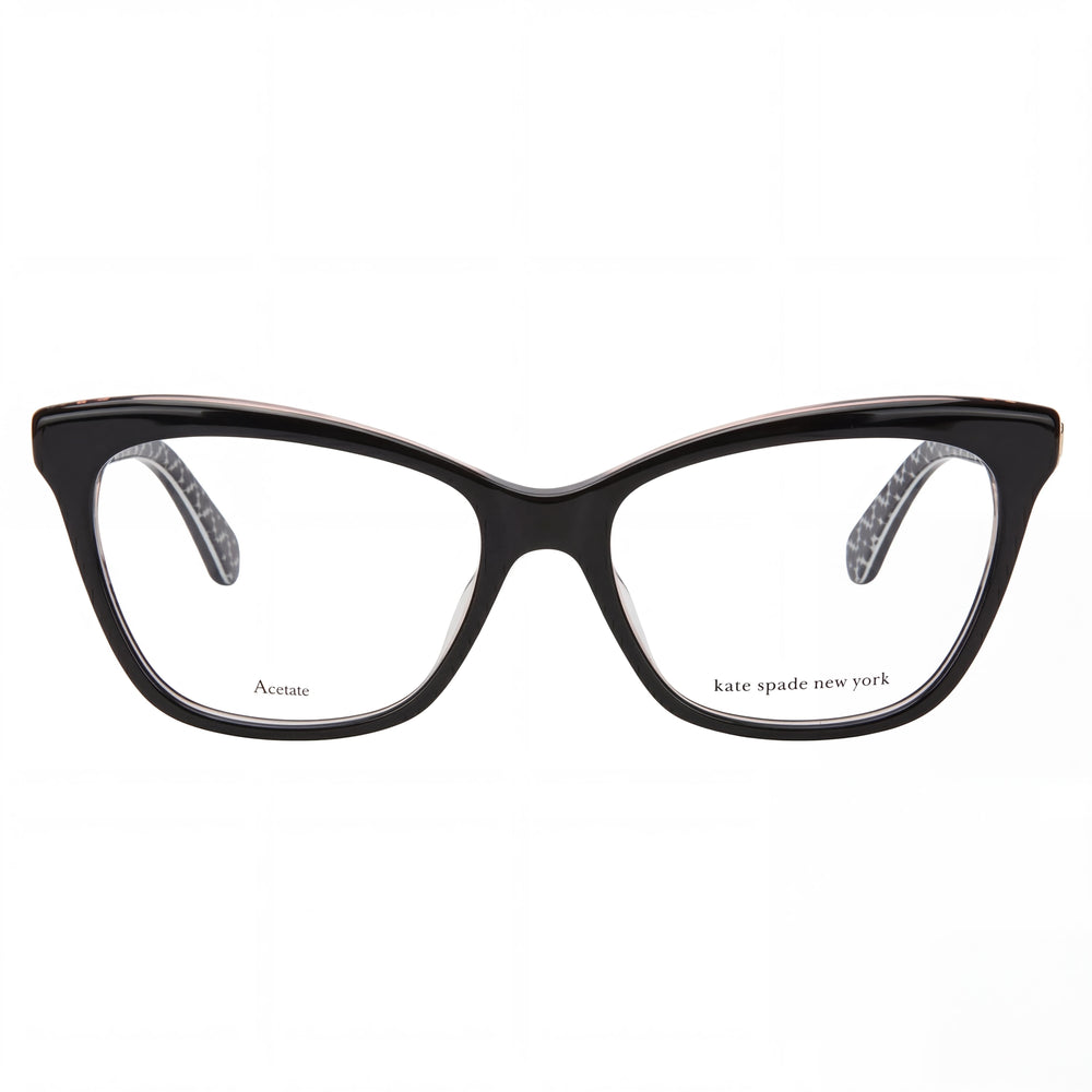 kate spade new york Women's Black Pink Acetate Eyewear Frames with Non-Polarized Polycarbonate Lenses 52mm