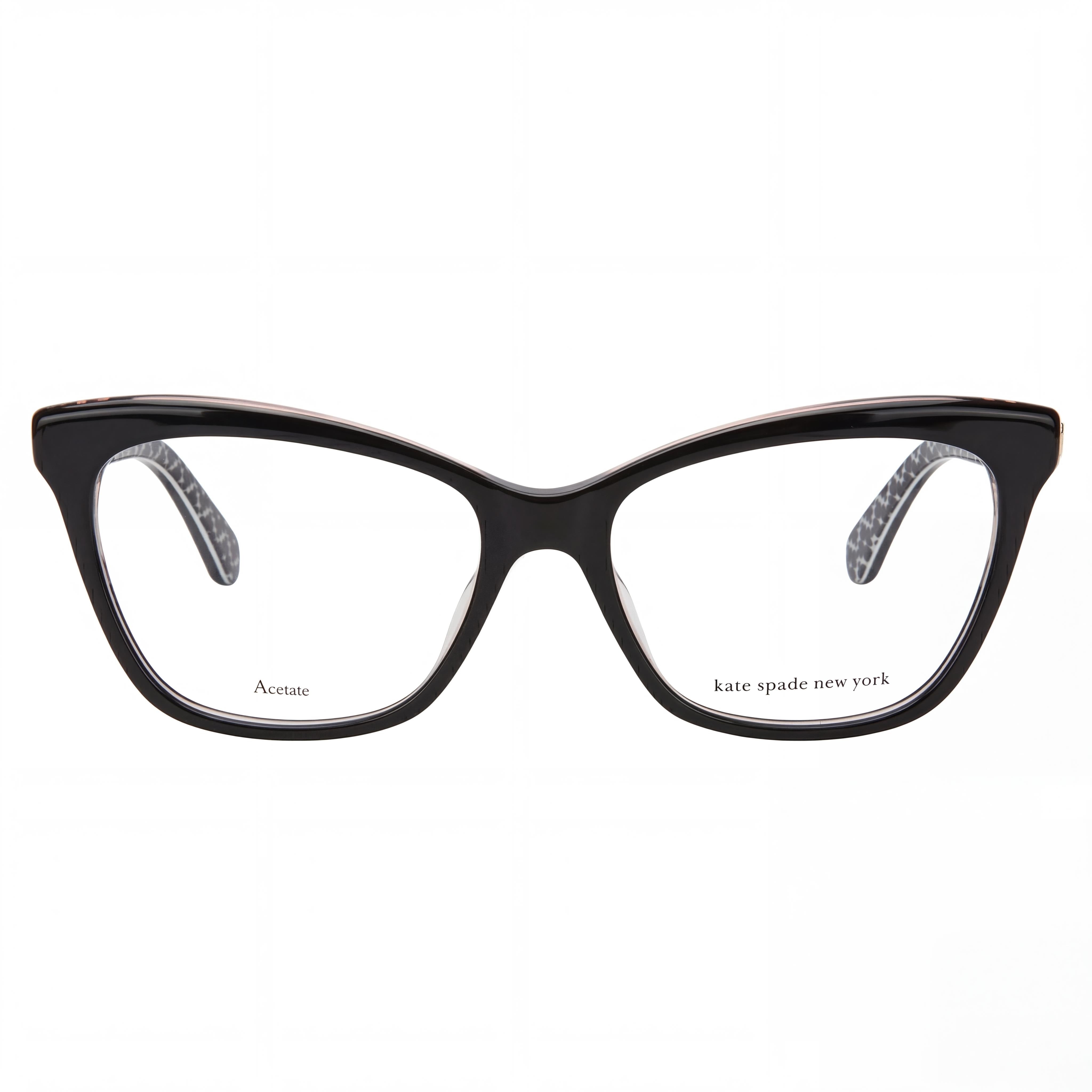 Gafas Kate Spade New York para mujer, montura de acetato negro y rosa con lentes de policarbonato no polarizado de 52 mm, Photo 2