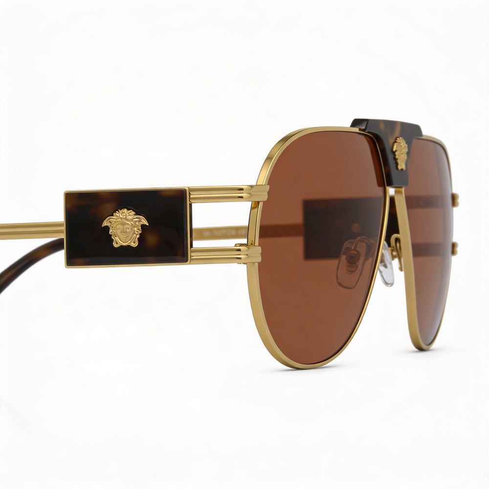 Gafas de sol unisex Versace contemporáneas, montura de aleación de acero multicolor, lentes de policarbonato, protección UV, 63mm