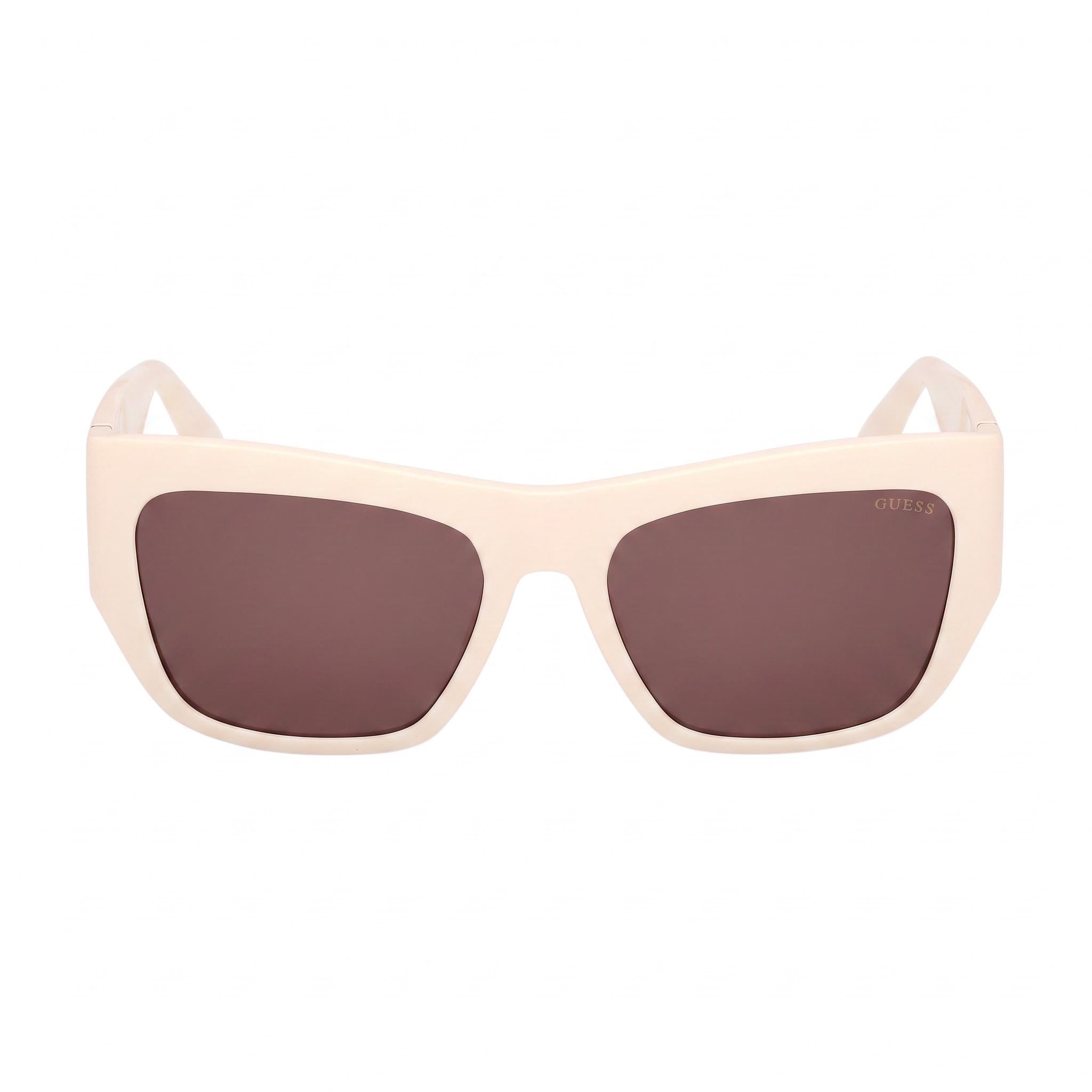 GUESS Gu00252 Women's Plastic Frame Sunglasses, 100% UVA & UVB Protection, Ivory with Purple Lenses, 54mm, Photo 2