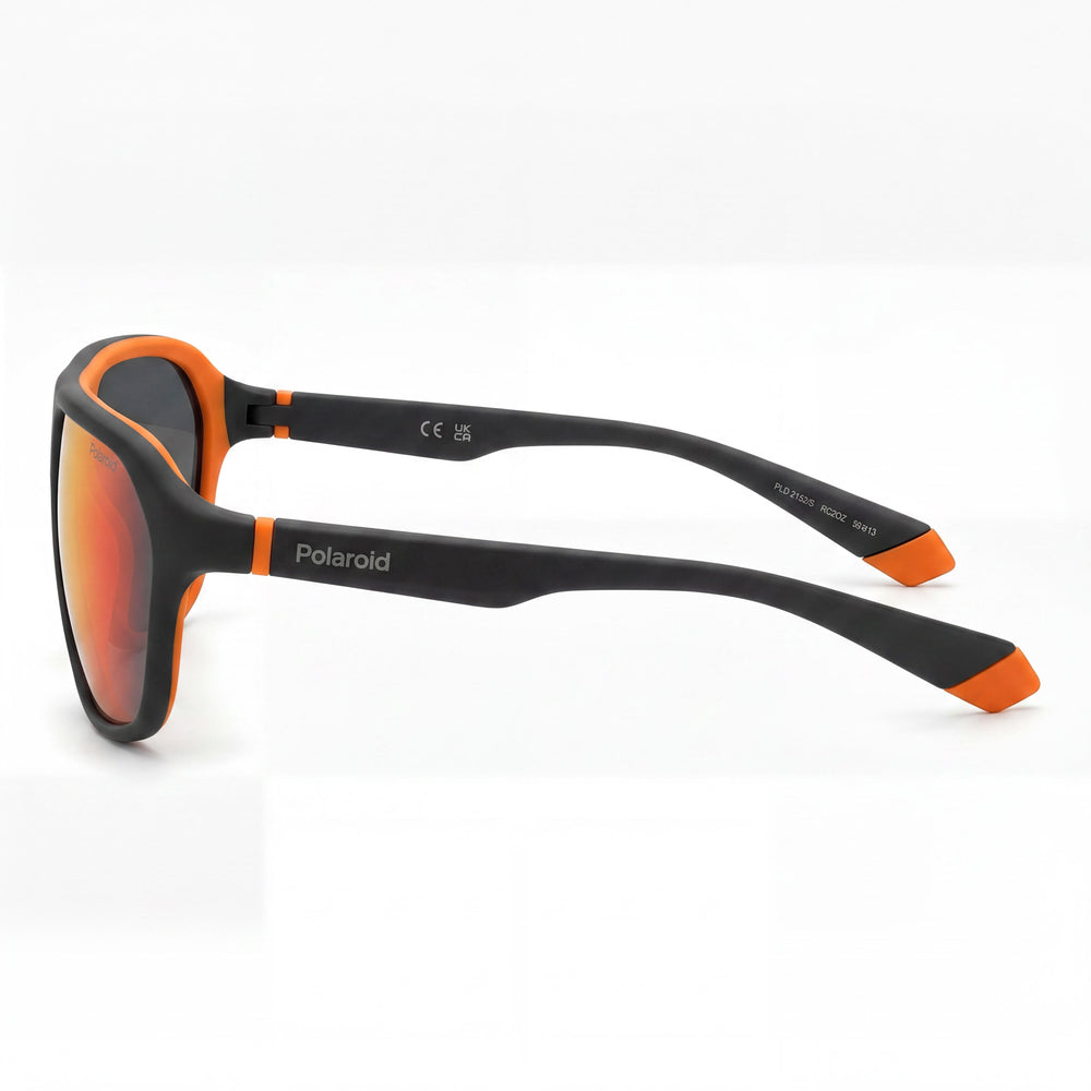 Gafas de sol polarizadas Polaroid Eyewear Casual para hombre, marco de plástico rojo multicapa negro mate, protección UV 59-13-135