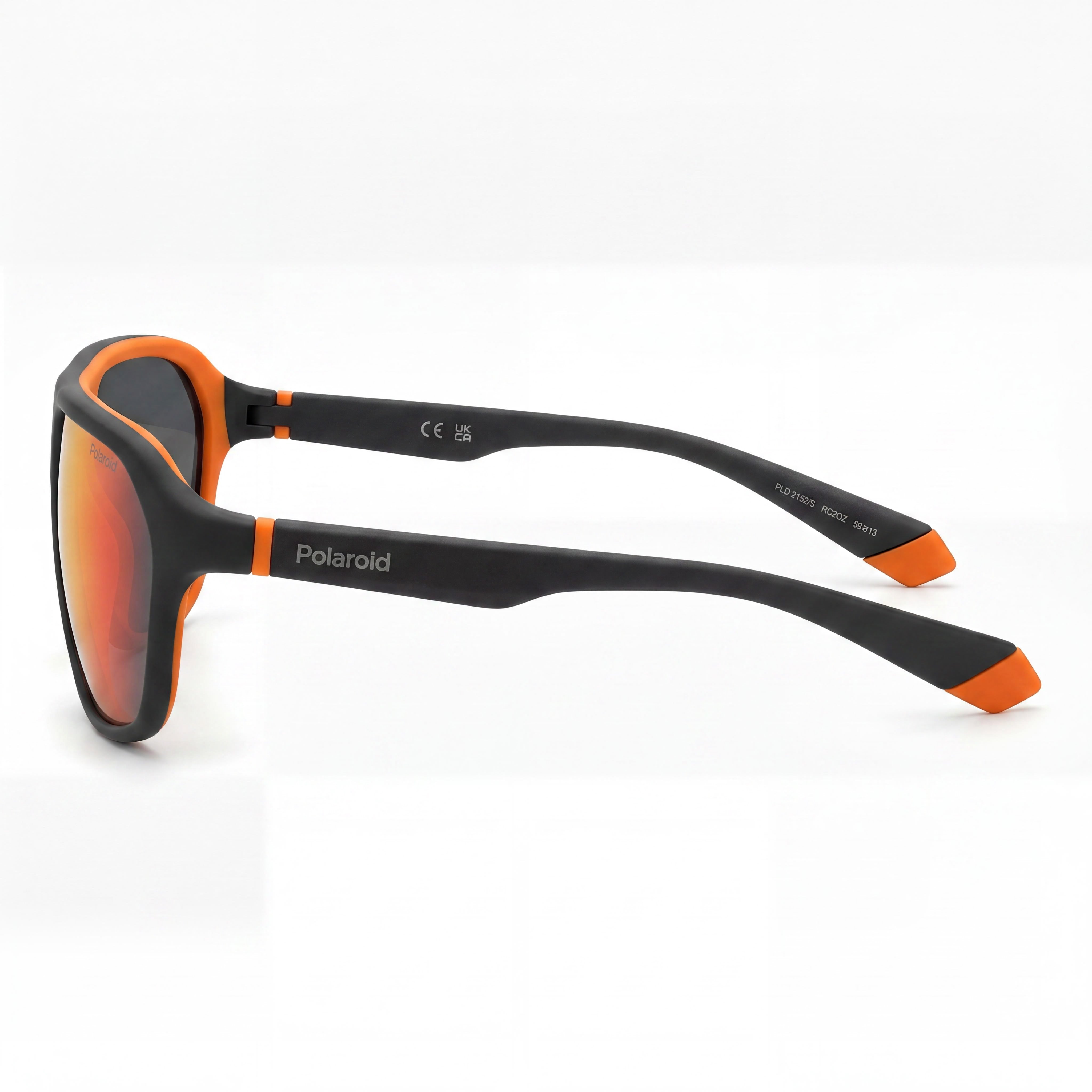 Polaroid Eyewear Casual Men's Matte Black Orange Red Plastic Frame Red Multilayer Polarized UV Protected Sunglasses 59-13-135, Photo 3