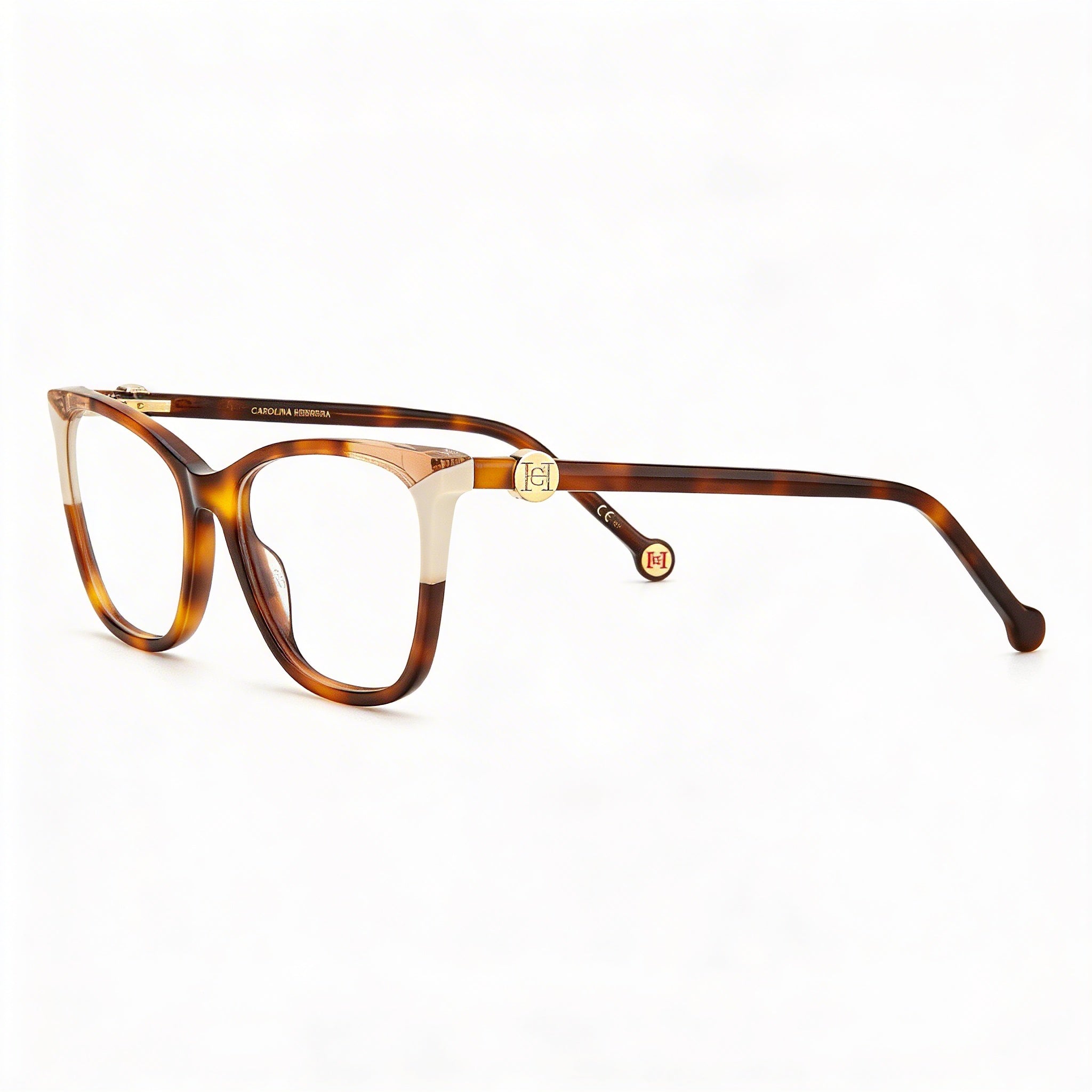 Carolina Herrera Modern Cat Eye Women's Ivory Acetate Full Frame Eyeglasses 53-17-145mm, Clear Demo Lenses, Prescription Ready, Photo 3