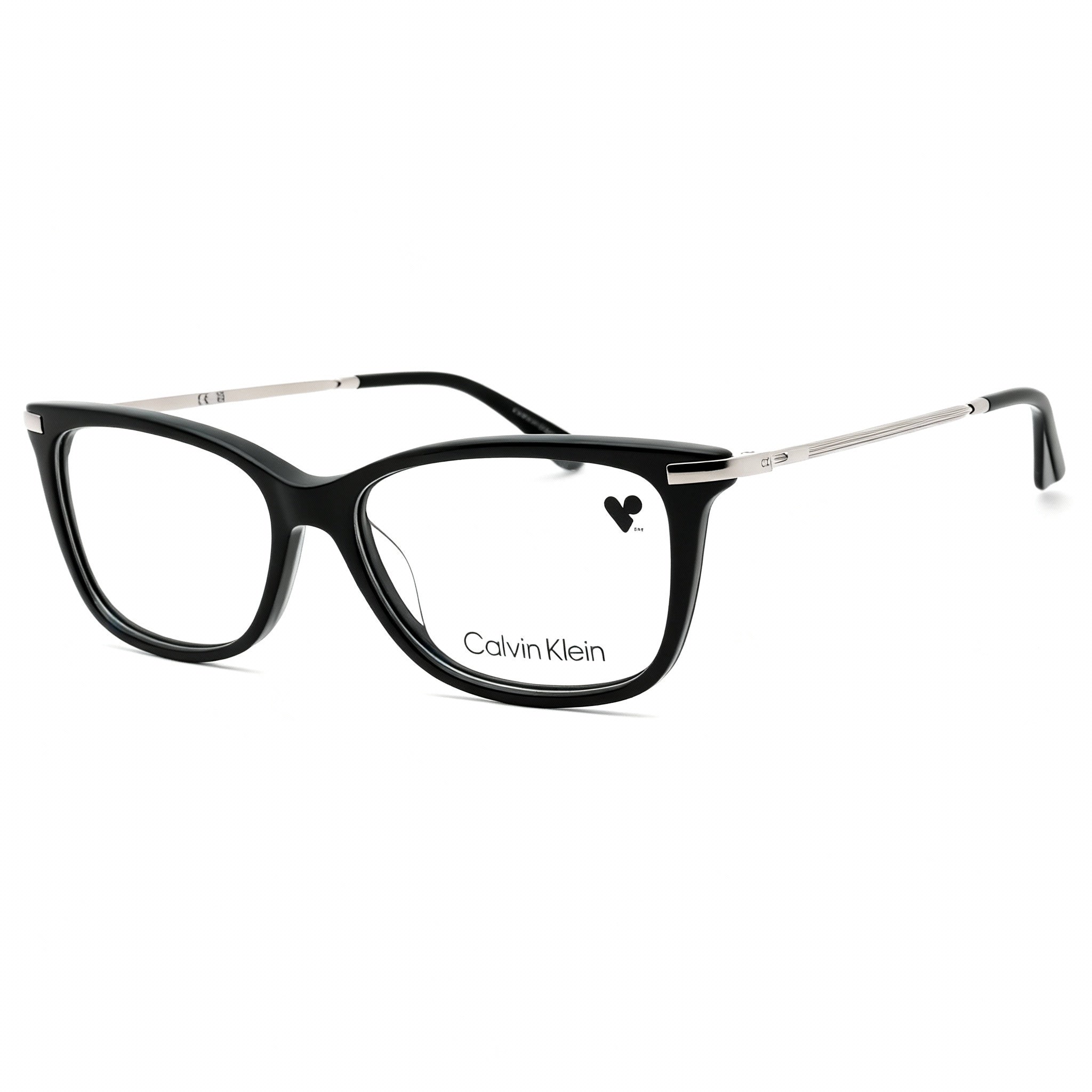 Calvin Klein Ck22501 Unisex Shiny Black Plastic Full Rim Cat Eye Eyeglasses, Frame Size 51-15-140mm, Photo 3