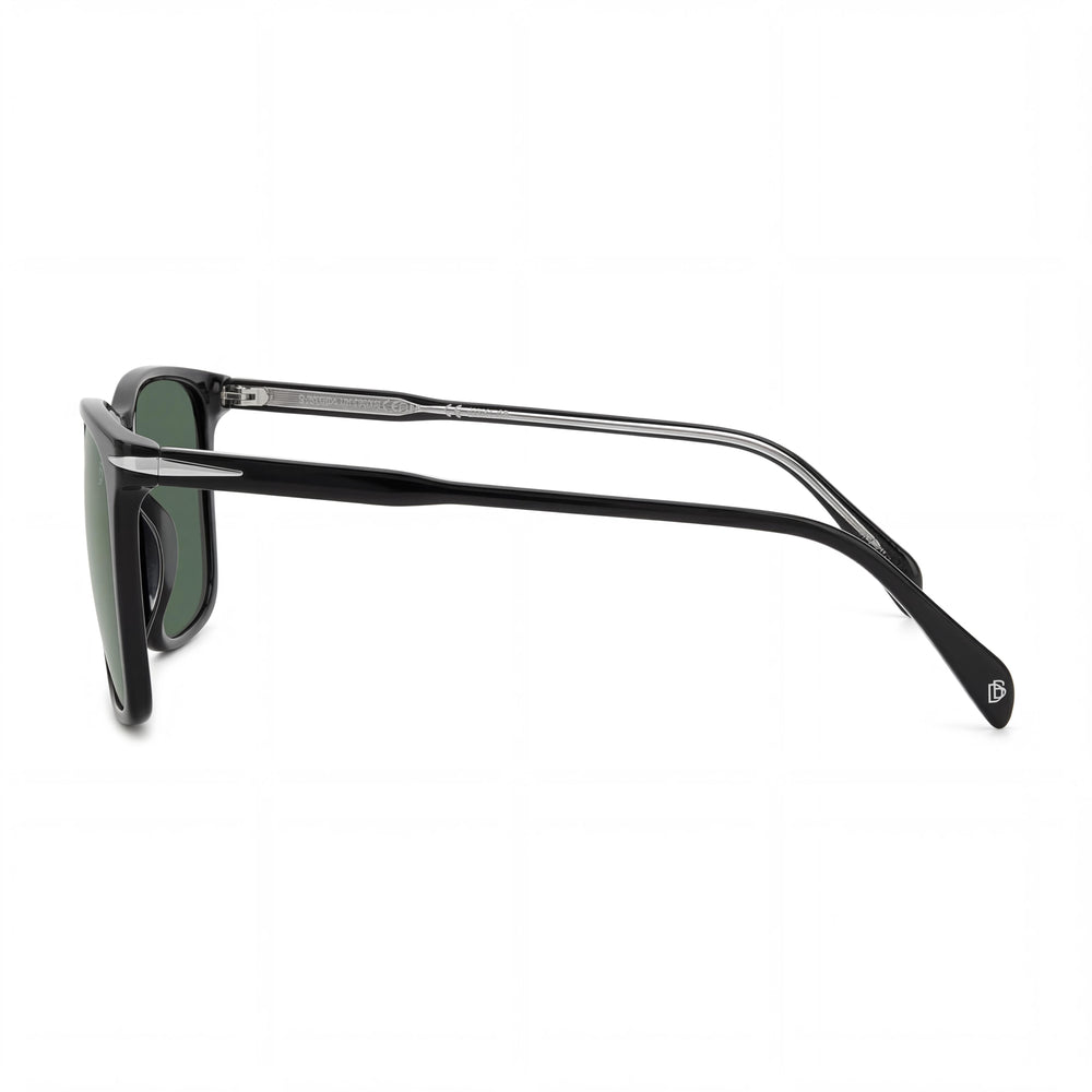 David Beckham Casual Db 1145-G-S Men's Polarized Sunglasses, Black Light Acetate Frame, Green Lenses 58mm